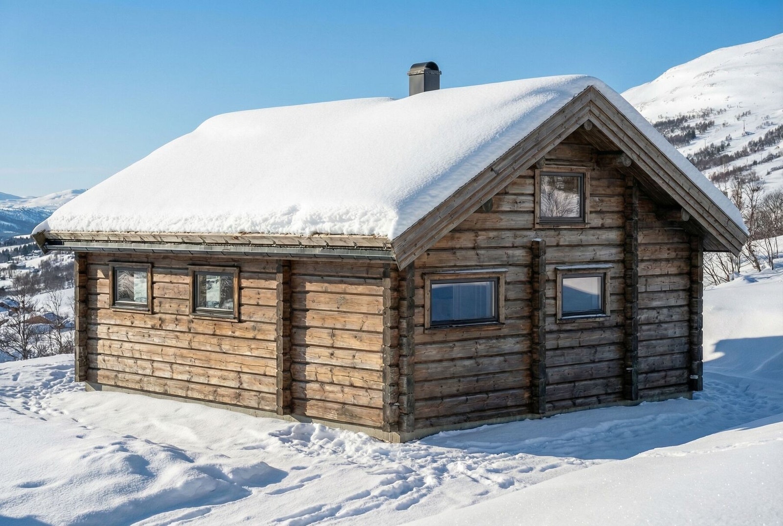 Flåtjønn - en klassisk og effektiv hytte. Illustrasjonsfoto Galleribilde