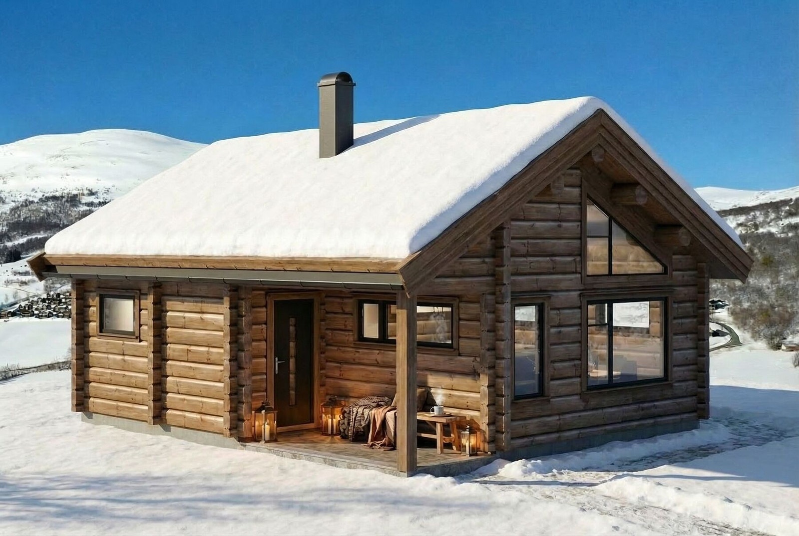 Flåtjønn - en klassisk og effektiv hytte. Illustrasjonsfoto Galleribilde