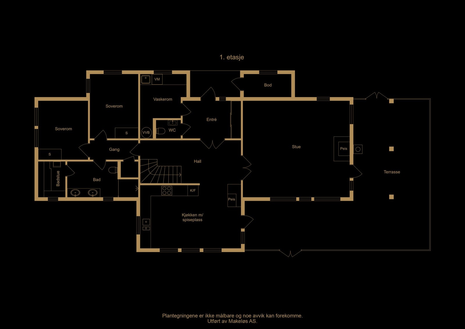 Plantegning 1. etasje (illustrasjon, avvik kan forekomme) Galleribilde