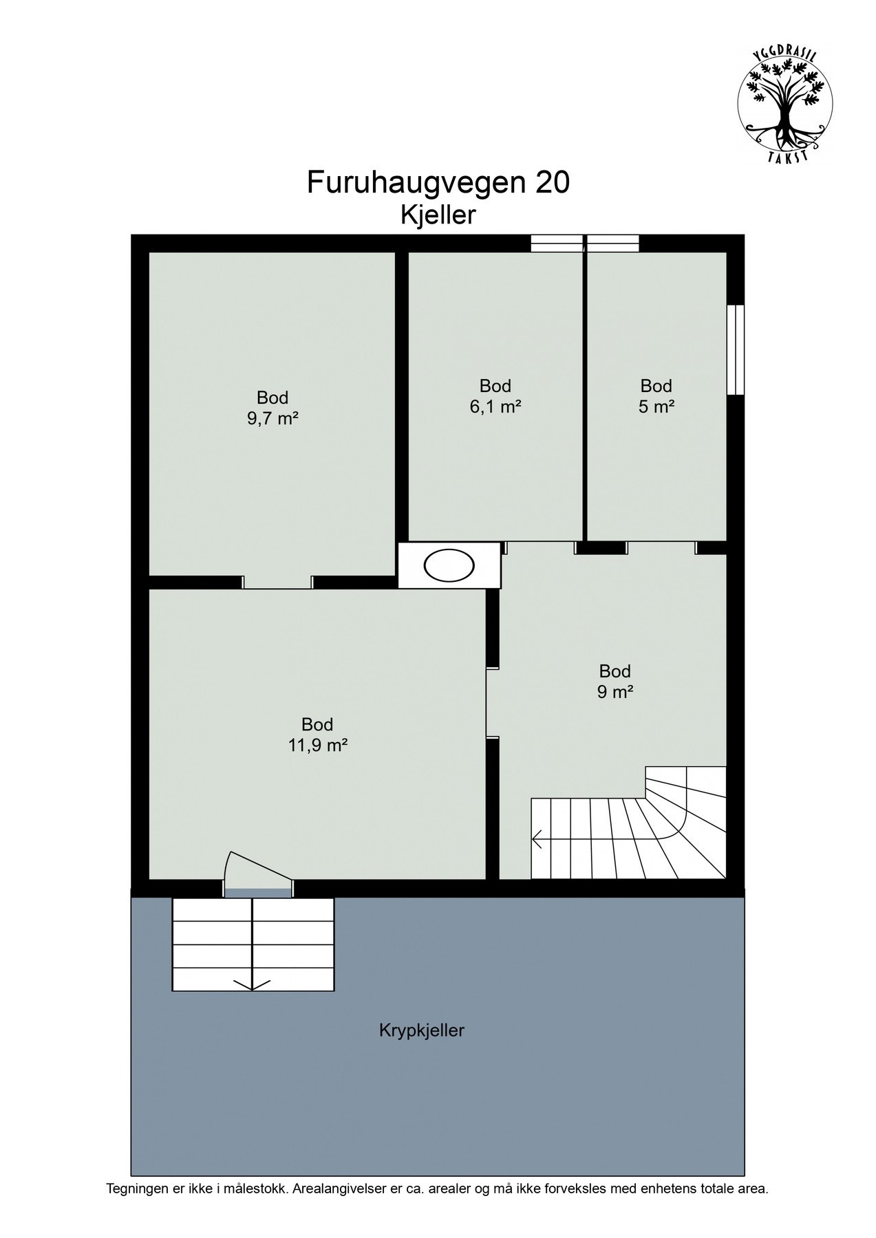 Plantegning kjeller. Galleribilde