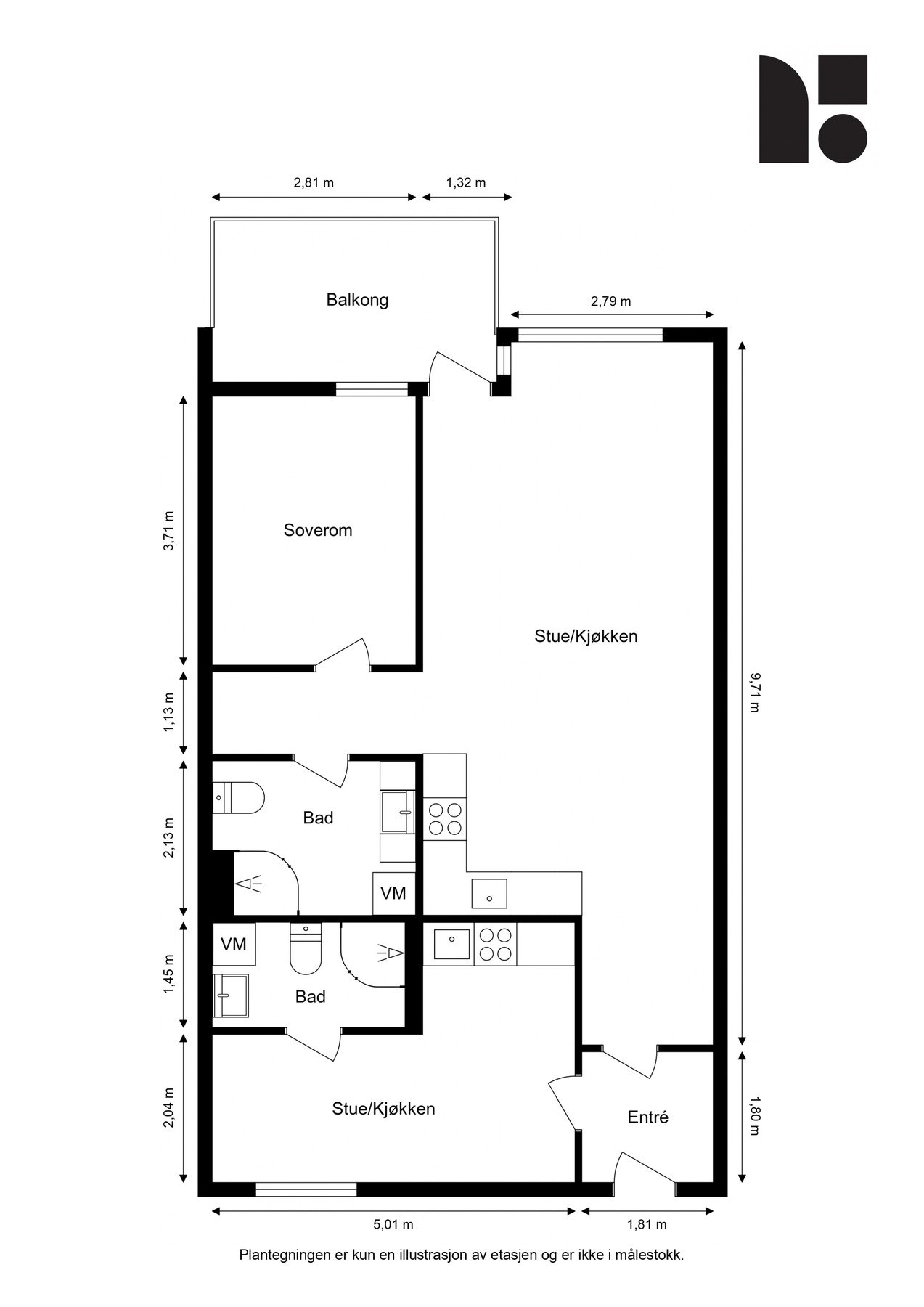Plantegning 3. etasje Galleribilde