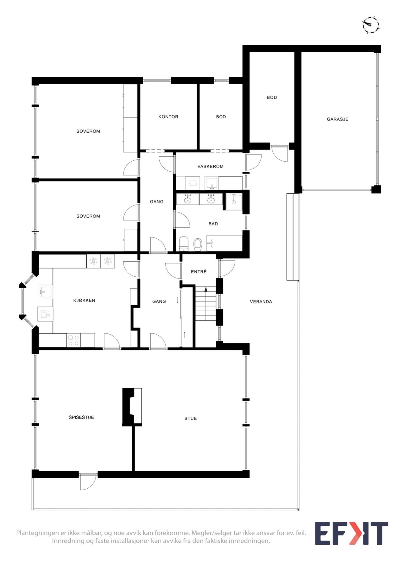 2D Plantegning - 1.etasje. Galleribilde
