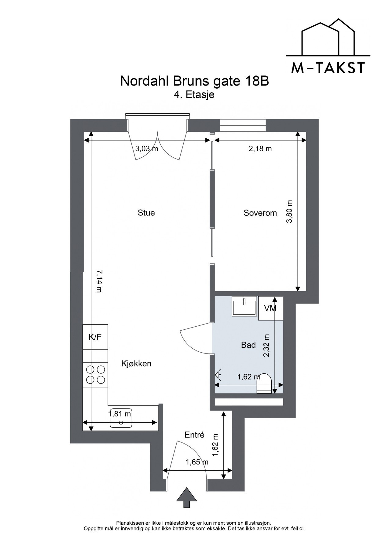 Plantegning Nordahl Bruns gate 18B Galleribilde