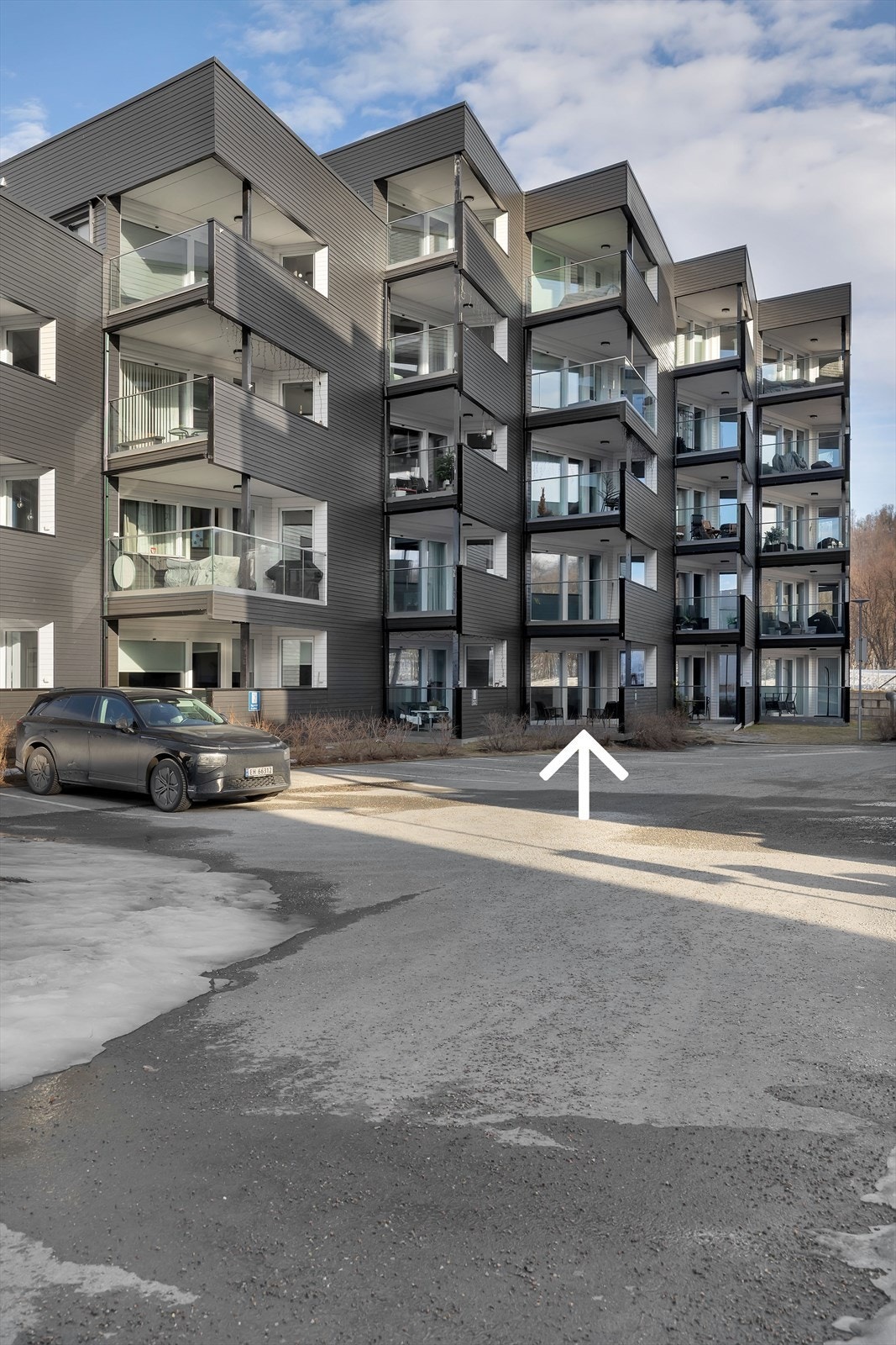 Leiligheten vist med hvit pil Galleribilde