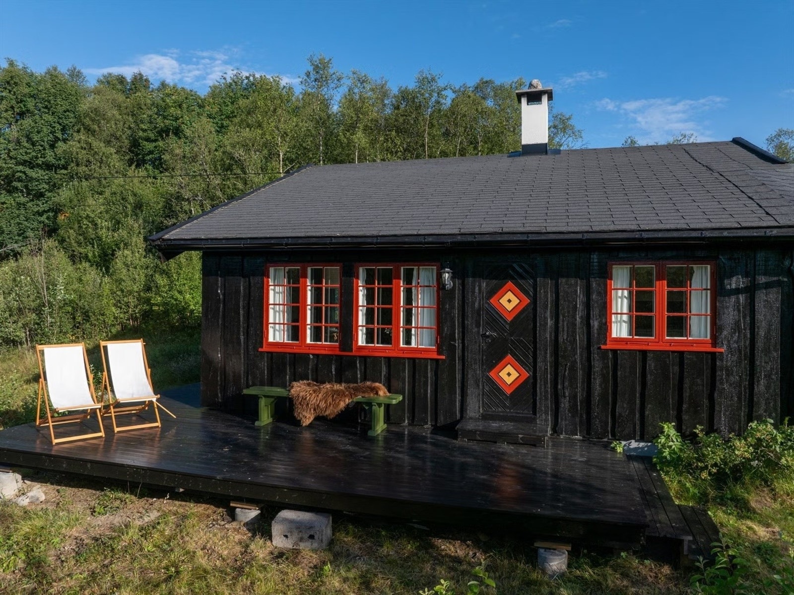 Det er bilvei helt frem til hytta Galleribilde