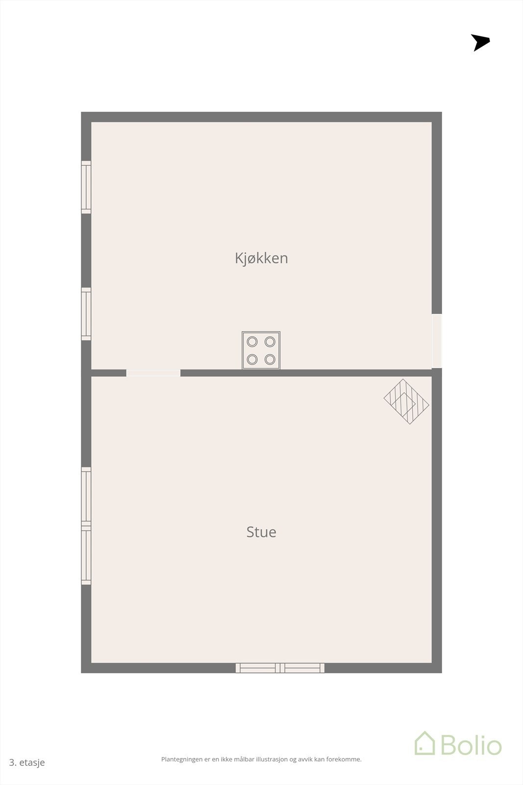 Plantegning låve/uthus. Galleribilde