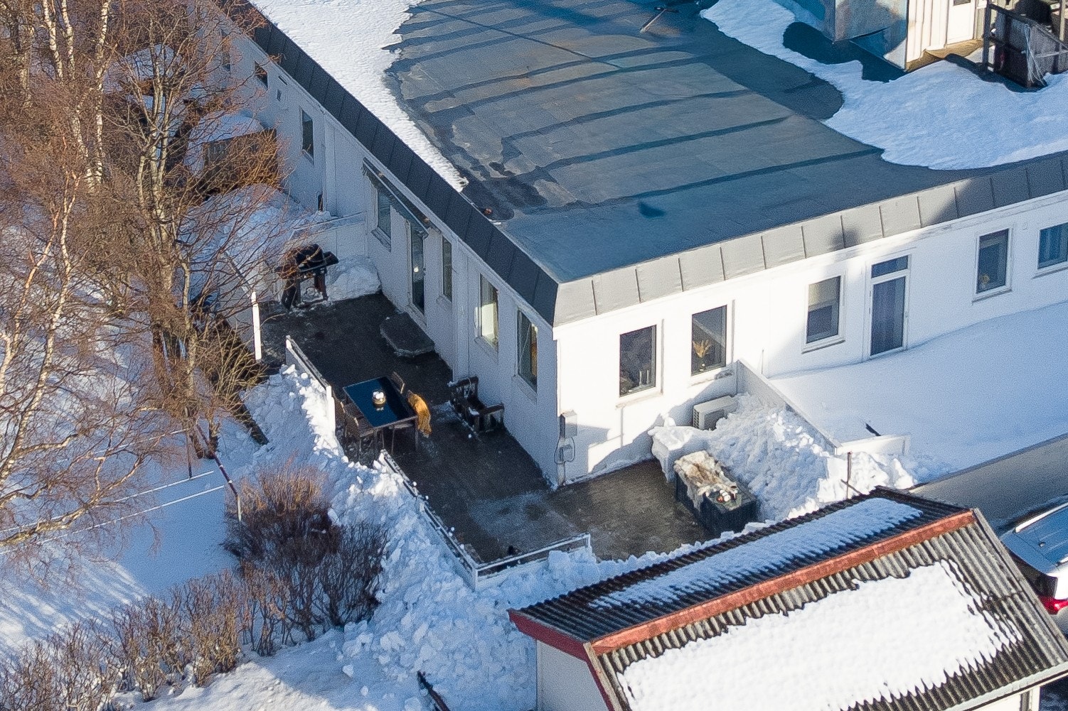 Dronefoto over terrassen Galleribilde