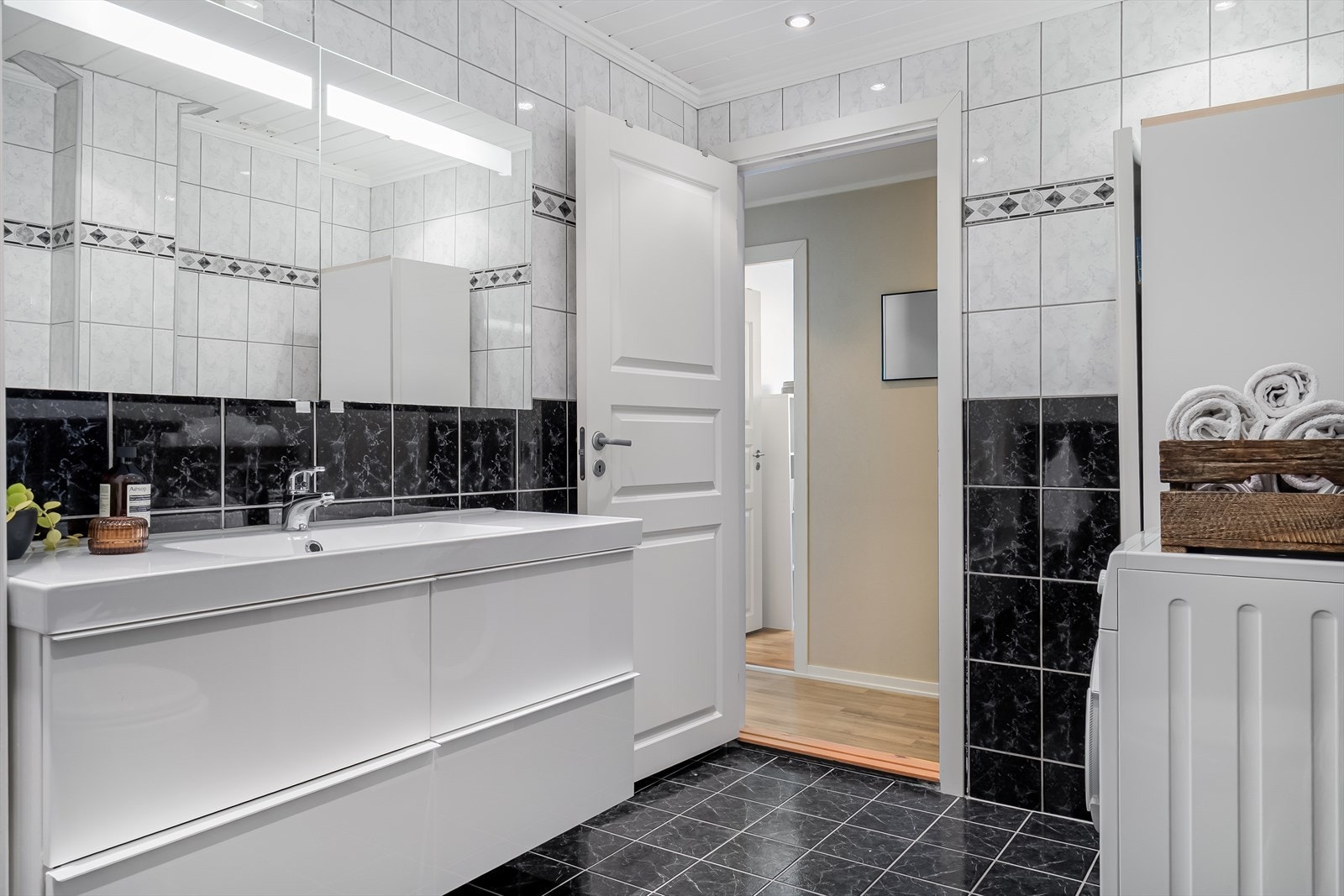 Det er opplegg for vaskemaskin. Galleribilde