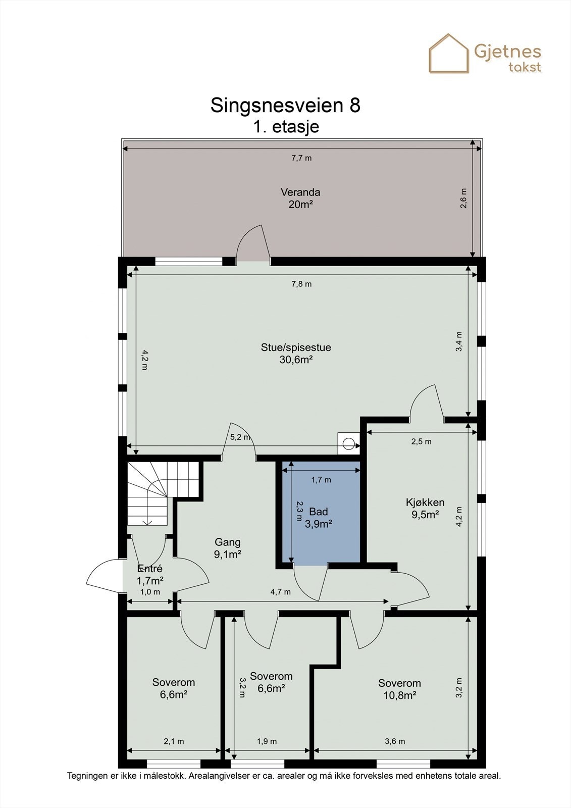 Planskisse 1. etasje. Galleribilde