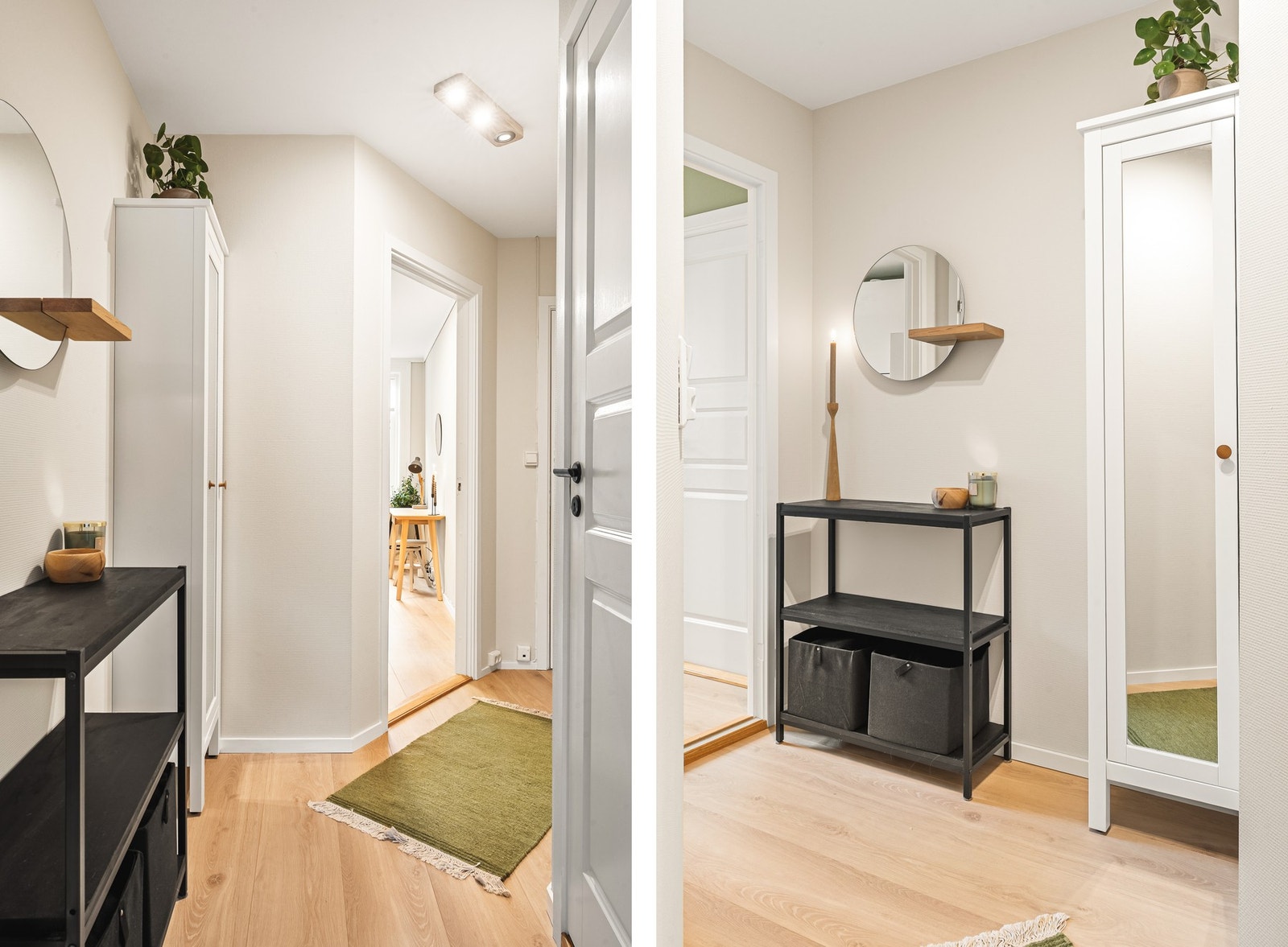 Her er det god plass til å henge fra seg yttertøy. Galleribilde