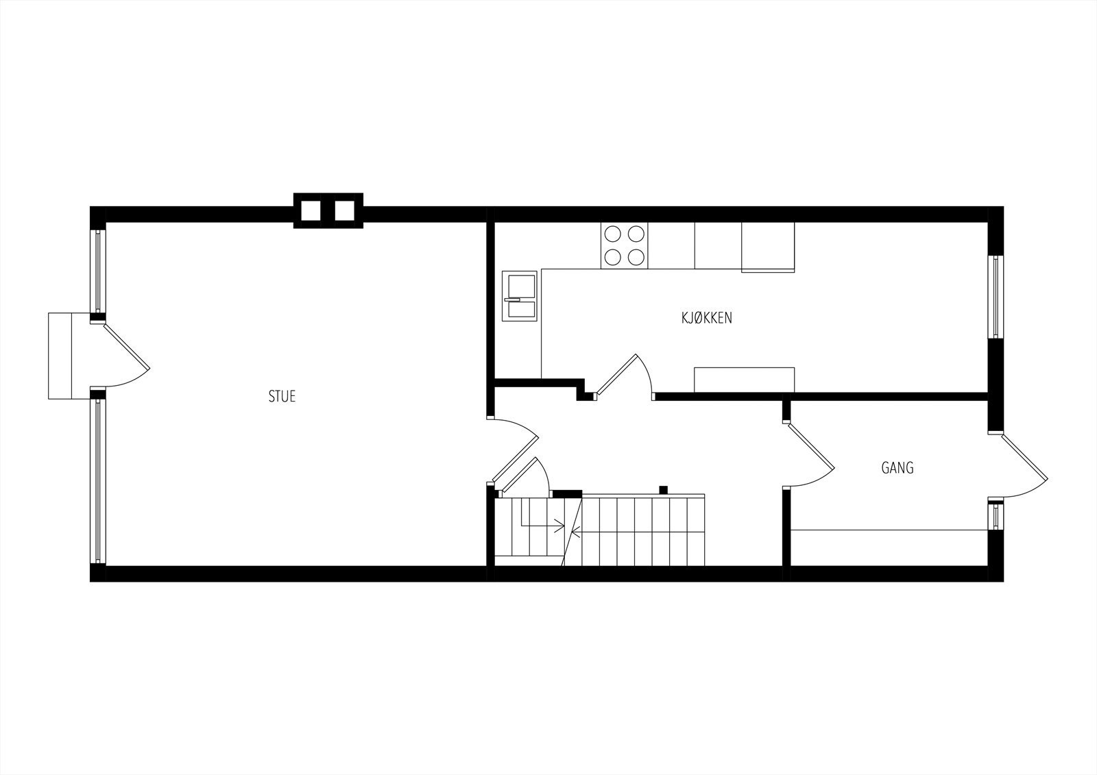 Plantegning første etasje. Galleribilde