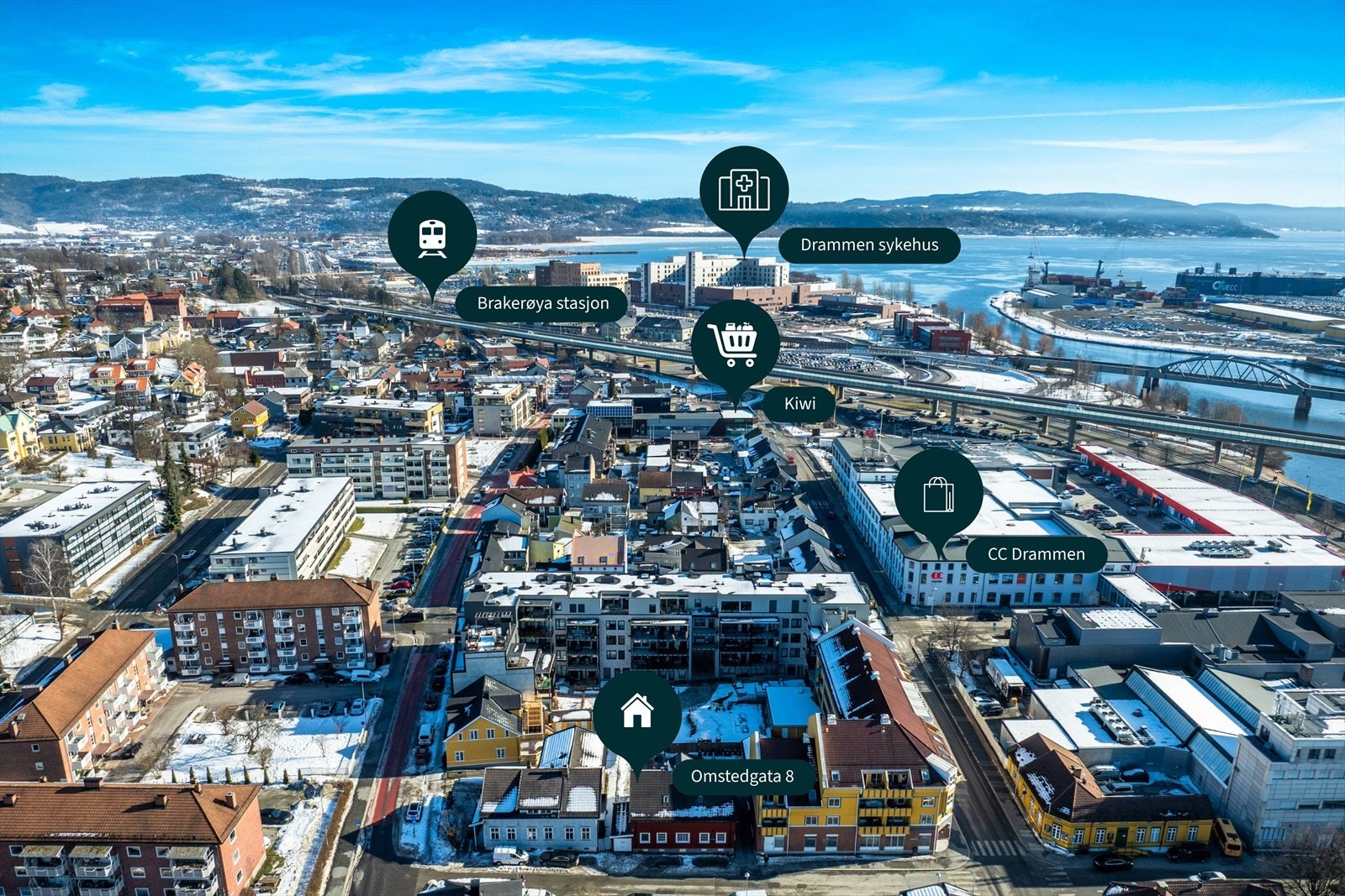 Her bor du et steinkast unna CC kjøpesenter, samt gangavstand til togstasjon og det nye sykehuset Galleribilde