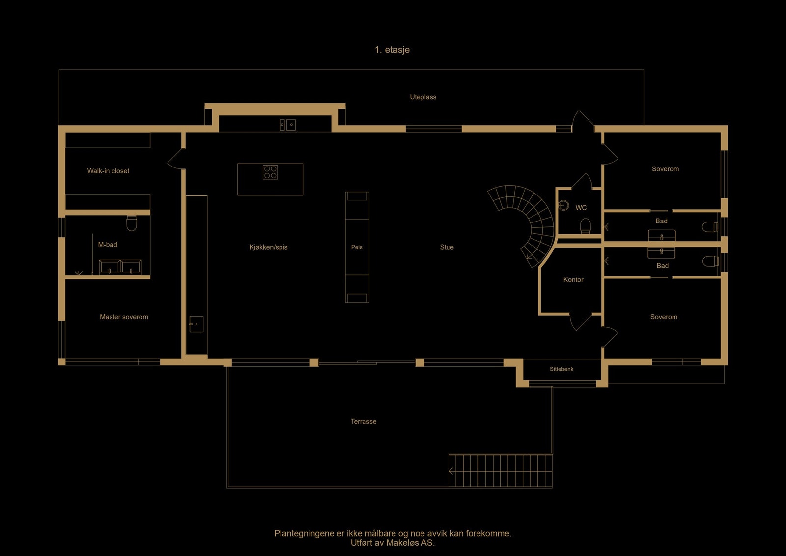 Plantegning hovedetasje (illustrasjon, avvik kan forekomme) Galleribilde