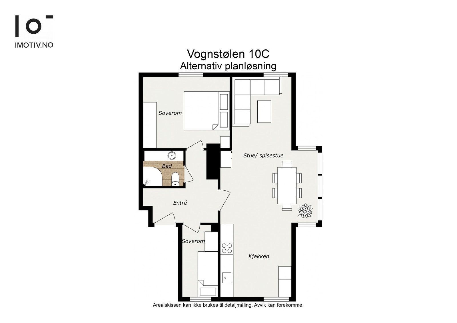 Tidligere planløsning. Løsningen kan enkelt tilbakeføres ved å fjerne lettvegg. Galleribilde