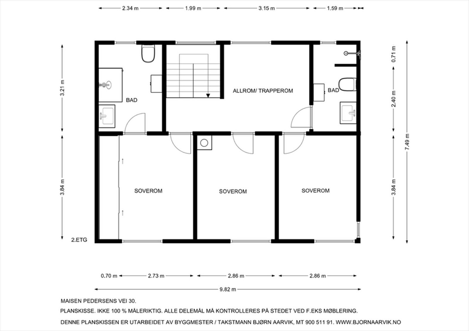 Plantegning øverste plan Galleribilde