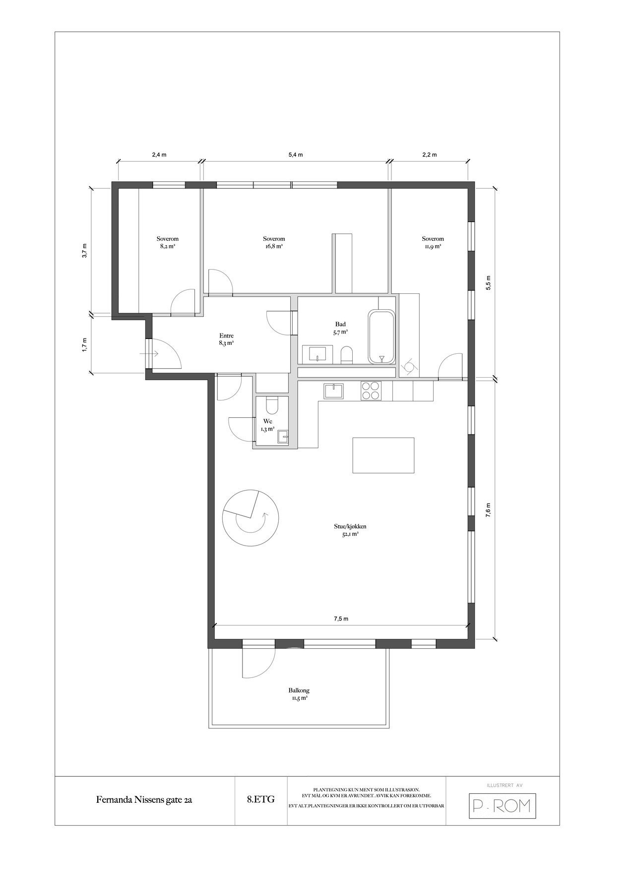 Plantegning 8. etasje. Galleribilde