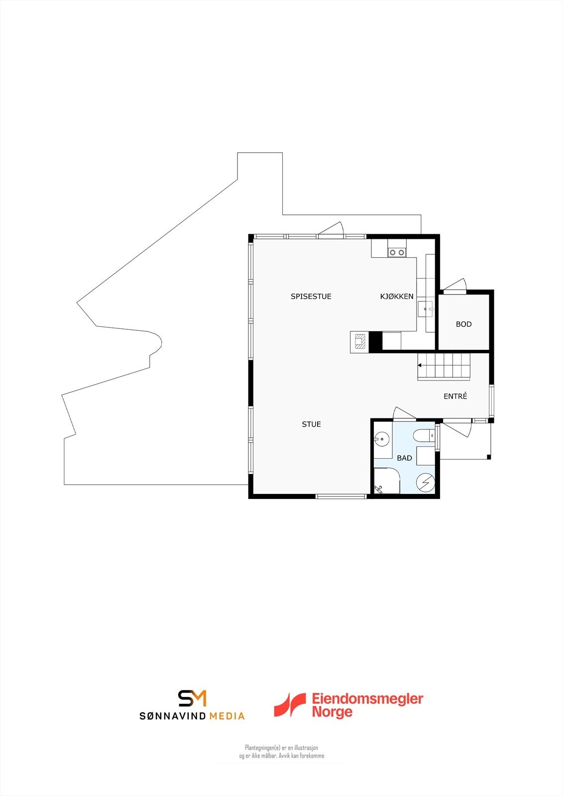 Plantegning 1. etasje Galleribilde