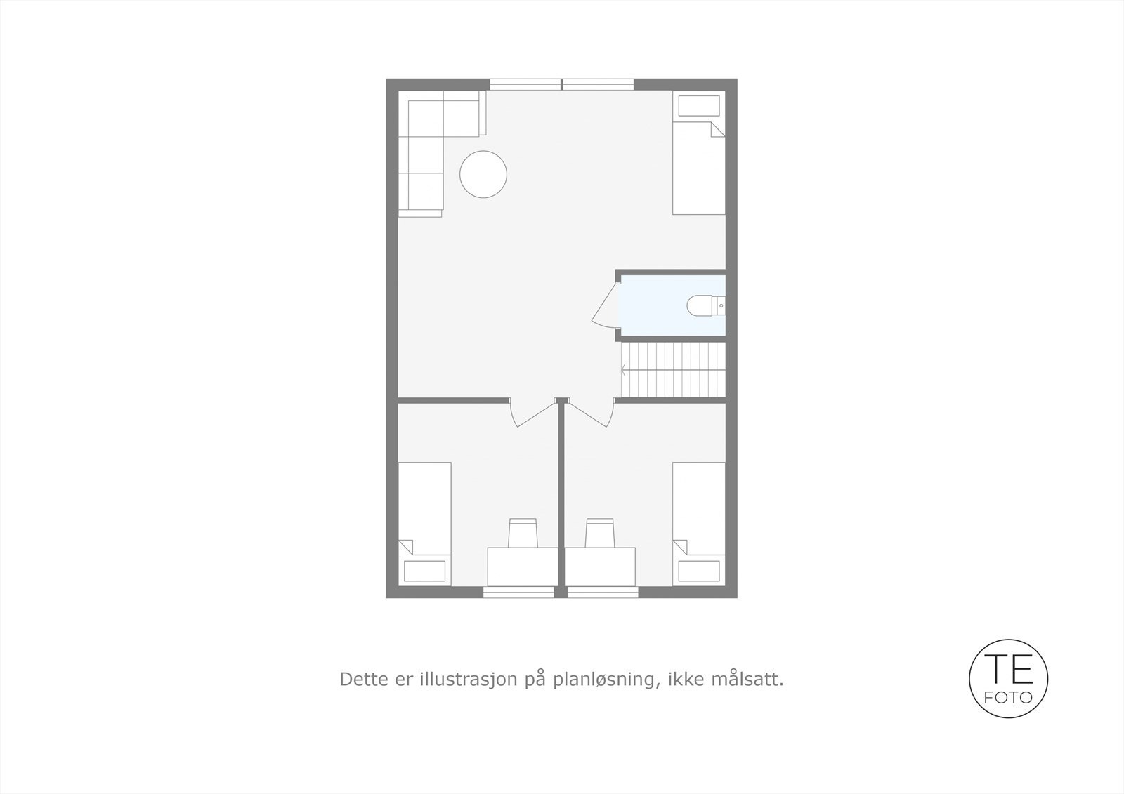 Plantegning loftsetasje. Galleribilde