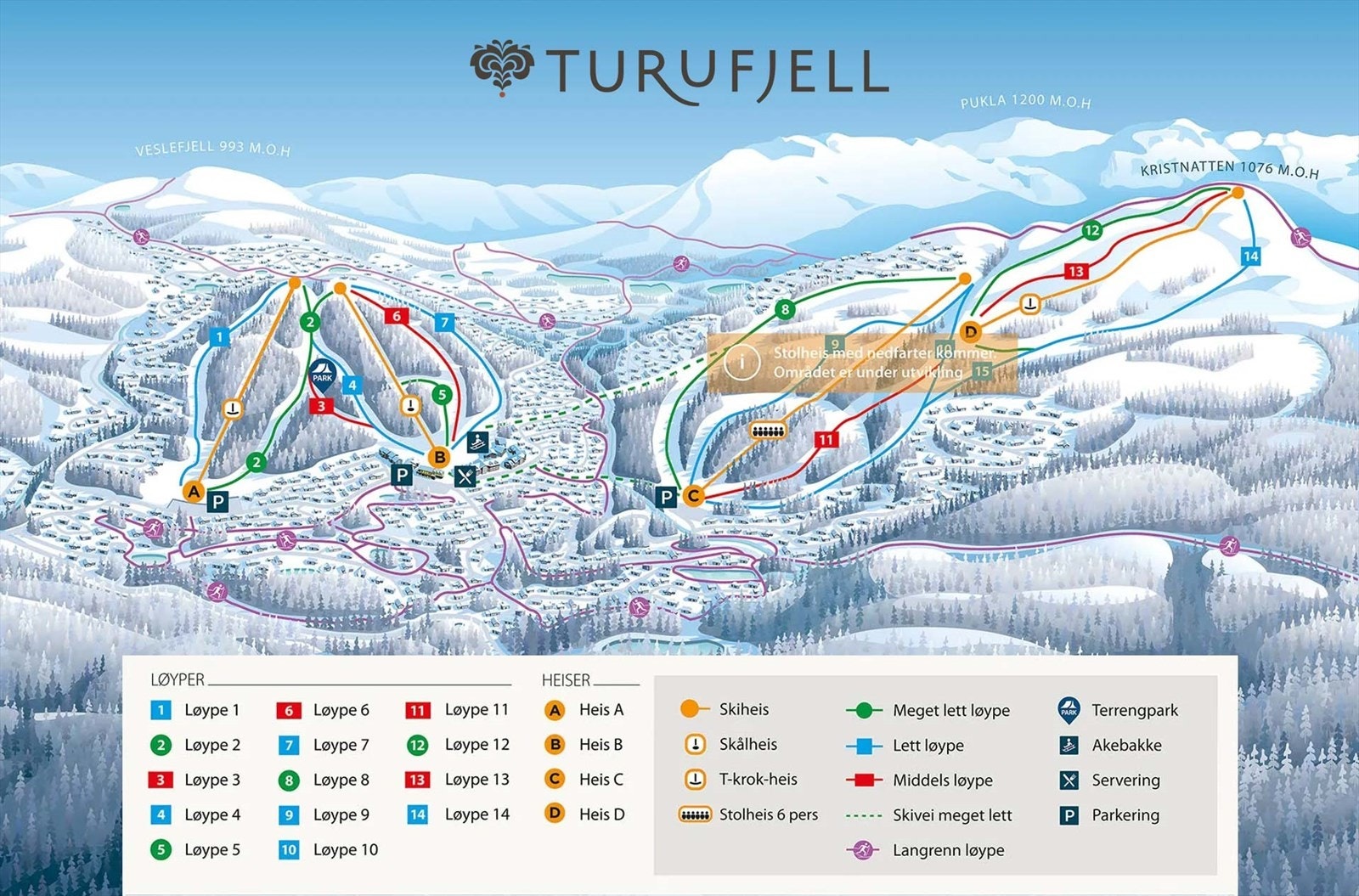 Turufjell Skisenter ligger kun en langrennstur unna, eller en kort kjøretur med bil. Galleribilde