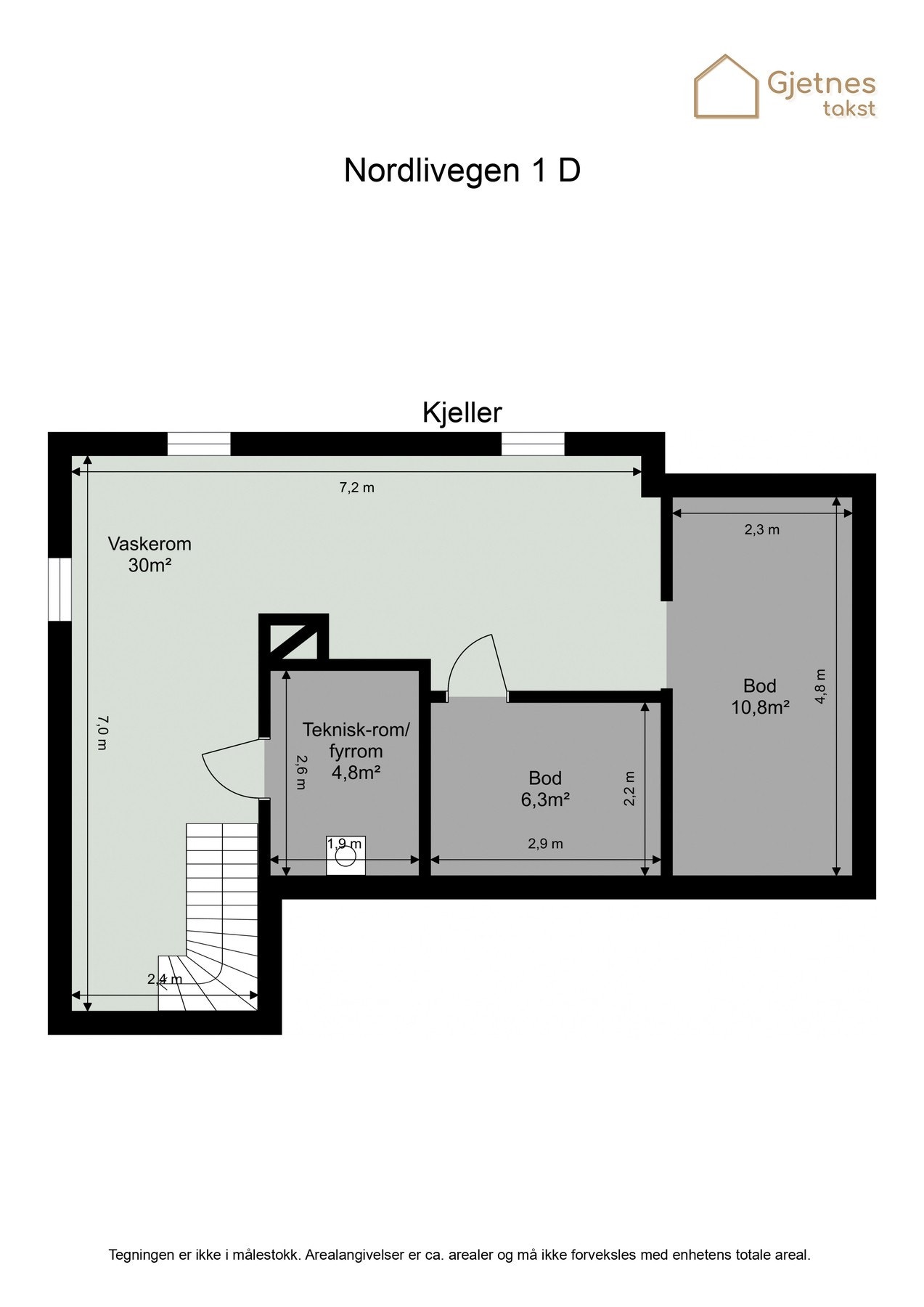 Plantegning kjeller. Galleribilde