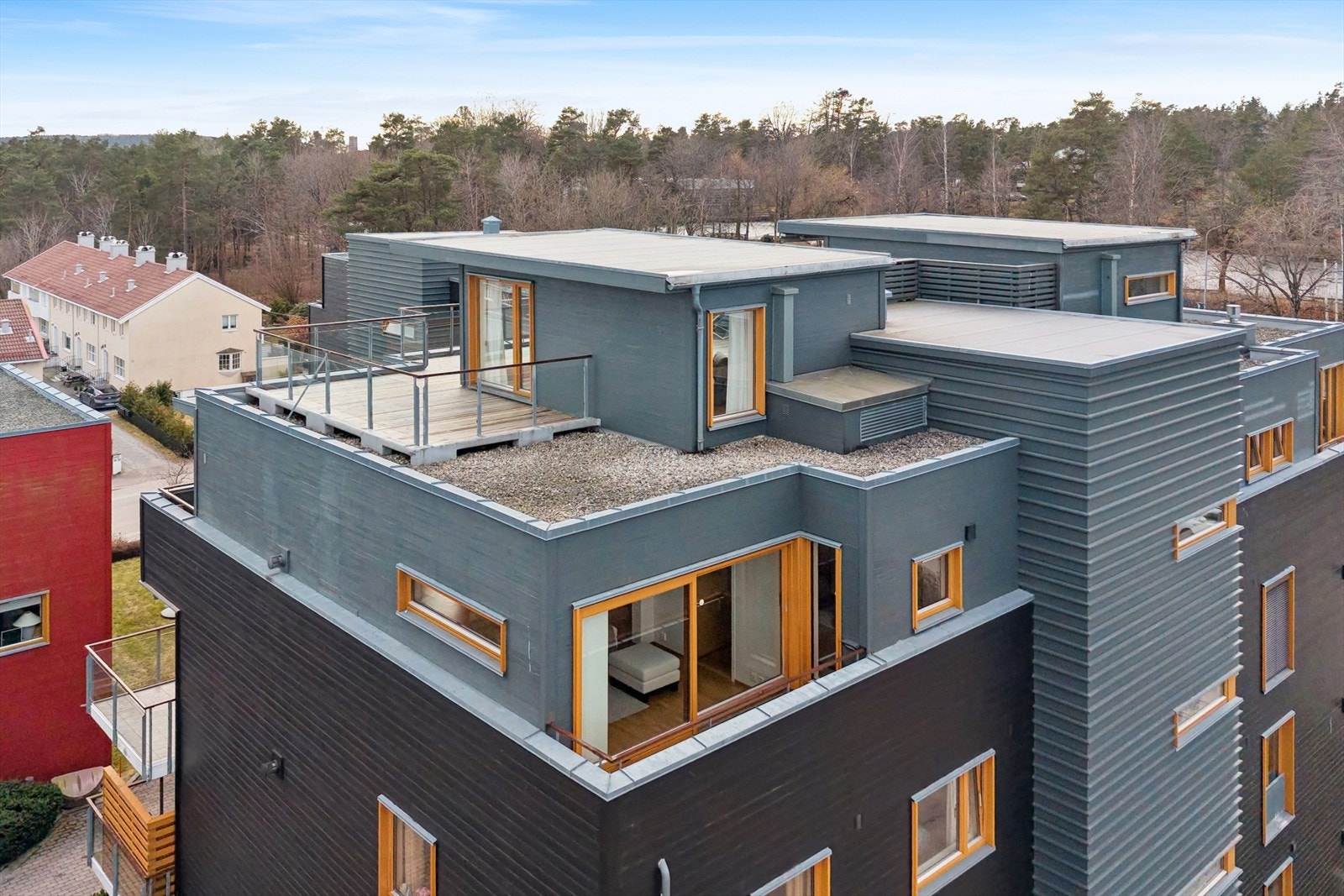 I tillegg til takterrassen har man balkong både mot nord og sør. Galleribilde