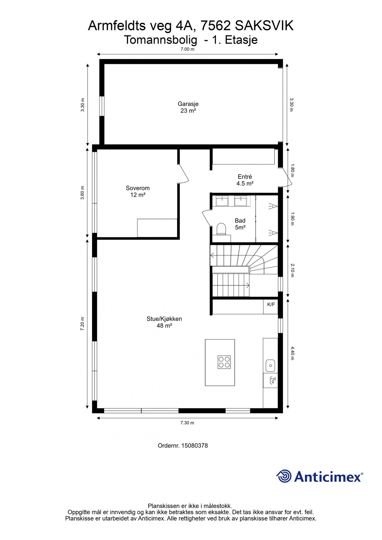 Gjør deg kjent med boligens planløsning før vi fortsetter presentasjonen. Planløsning 1. etg. Galleribilde