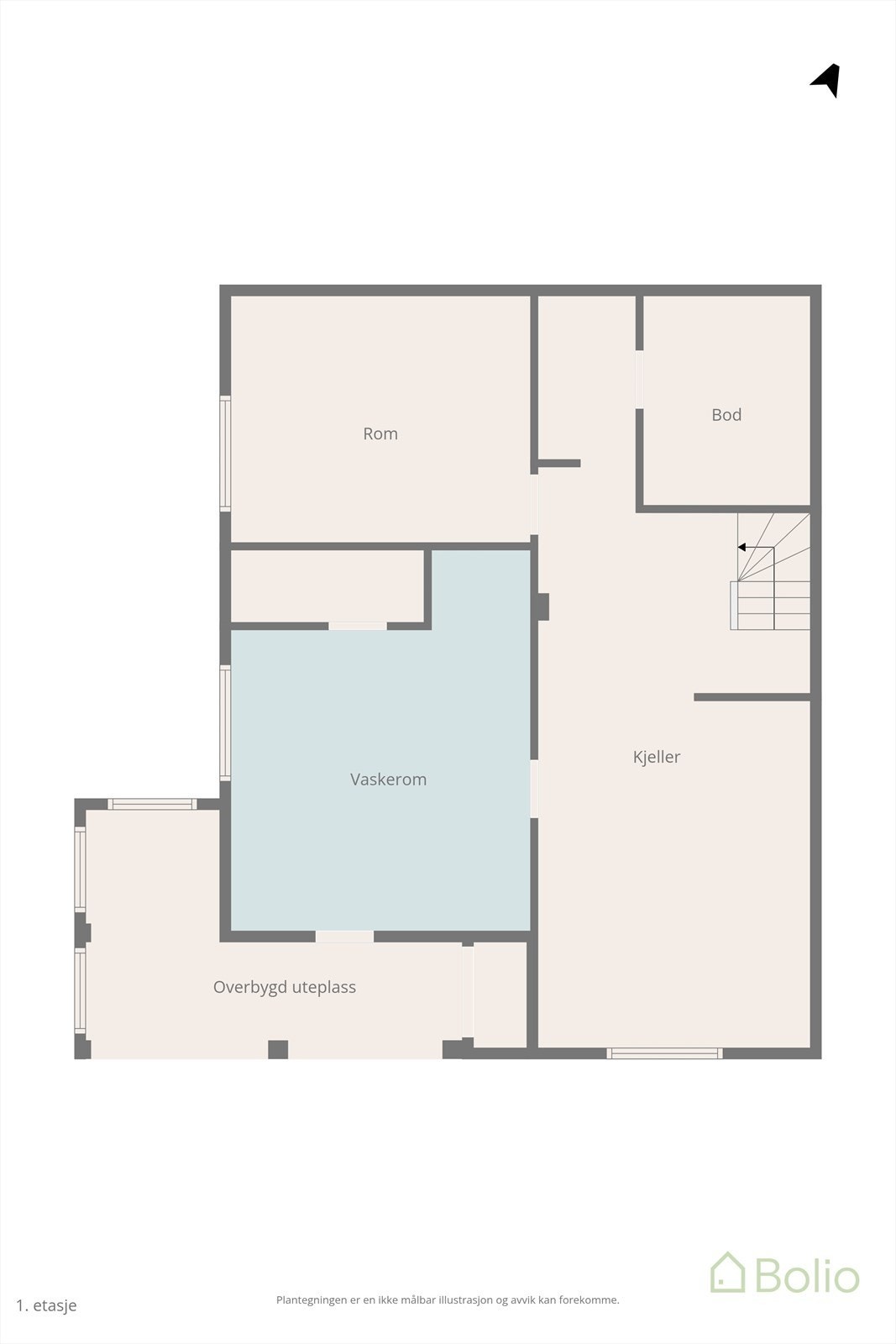 Plantegning kjeller. Galleribilde