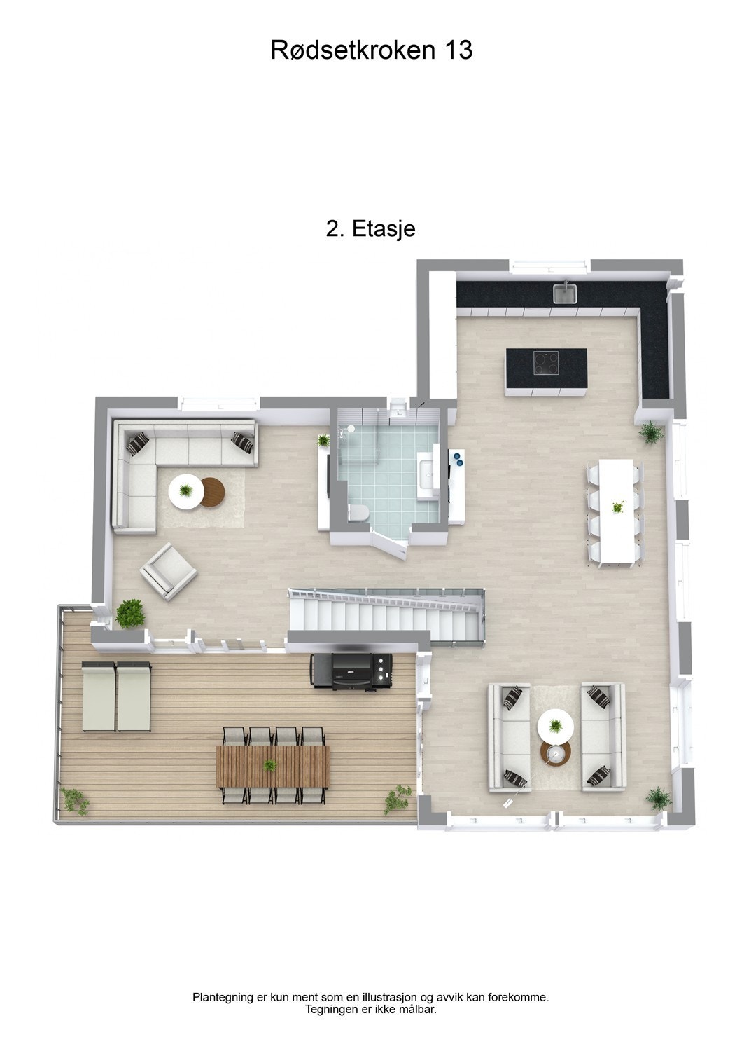 Plantegning 3D 2. etasje Galleribilde