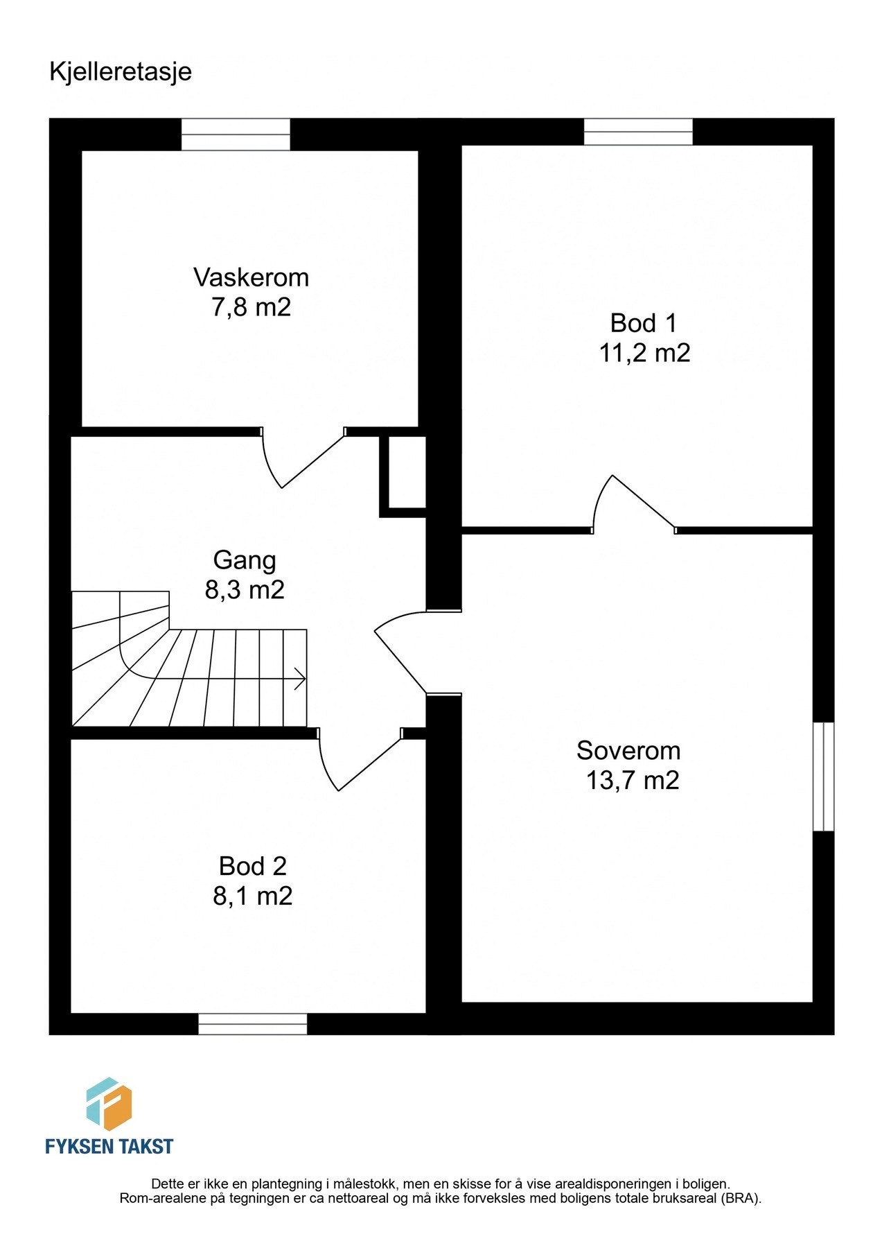 Planskisse kjelleretasje. Galleribilde