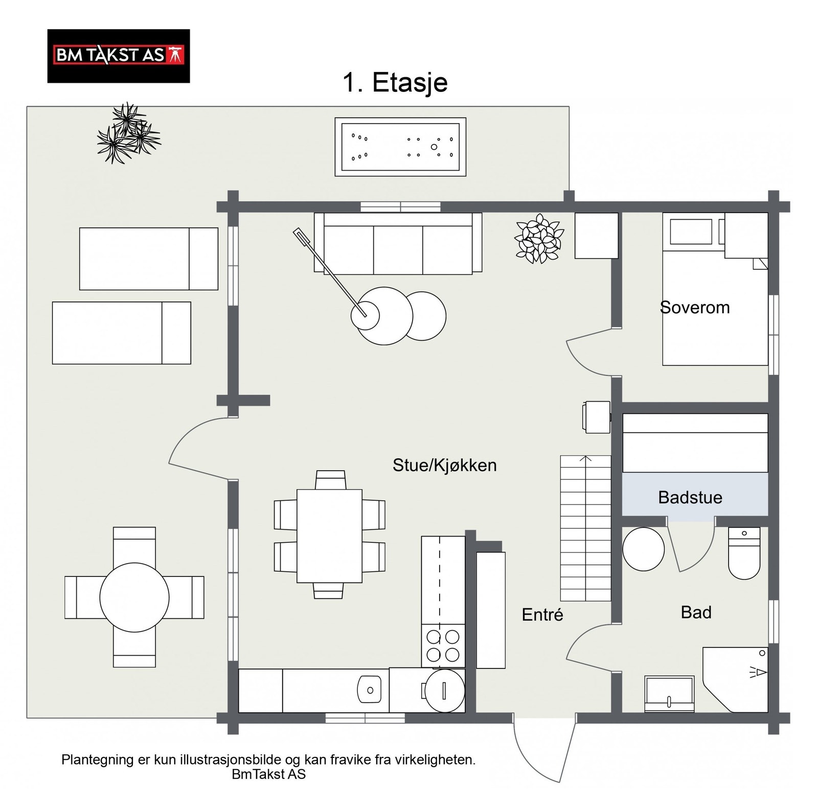 Plantegning 1. etasje Galleribilde