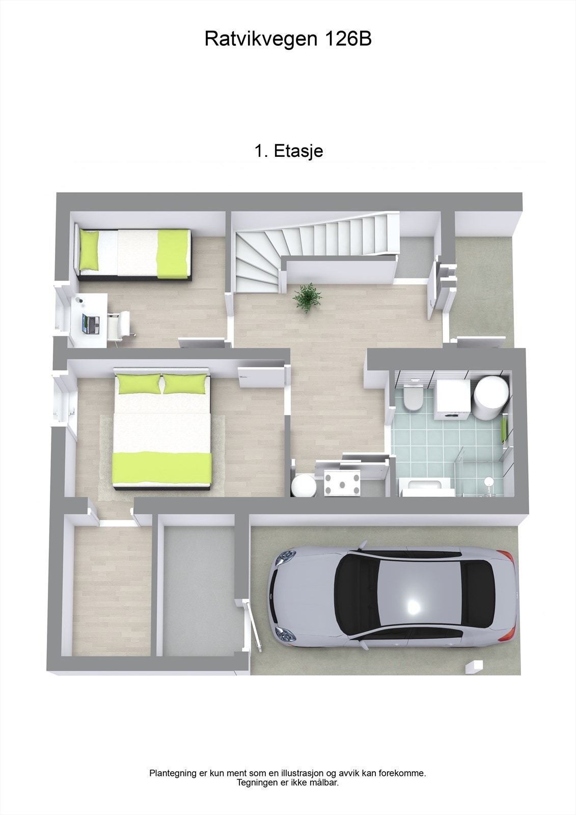 3 D planløsning 1. etasje Galleribilde