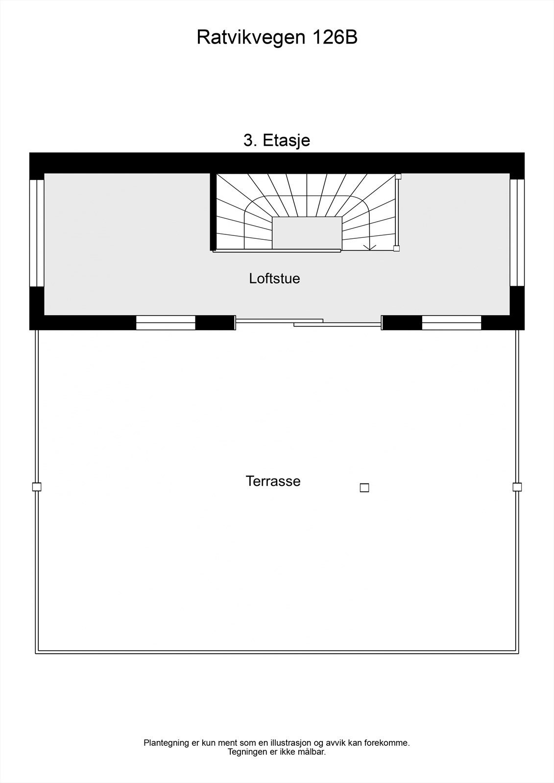 2 D planløsning 3. etasje Galleribilde