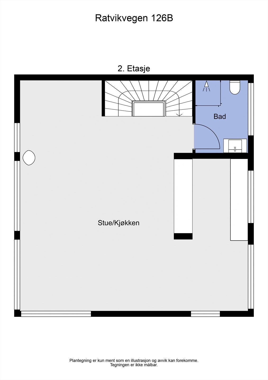 2 D planløsning 2. etasje Galleribilde