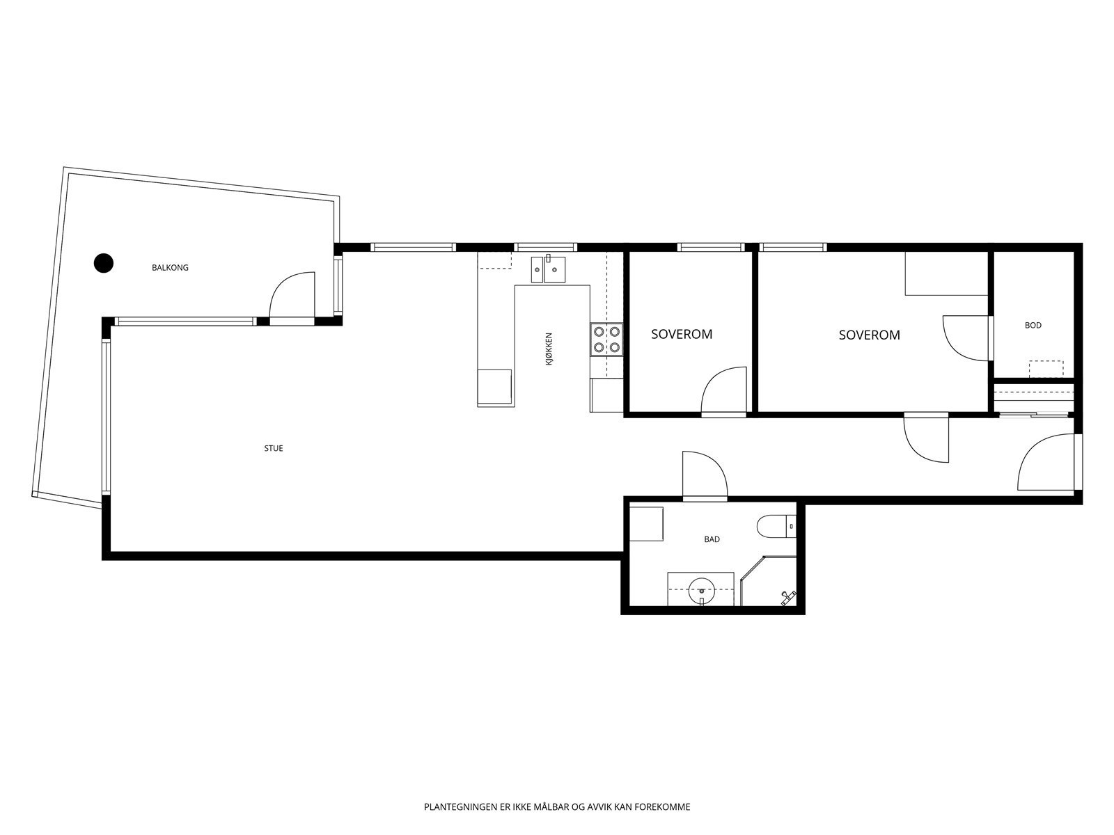 Leiligheten har følgende plantegning Galleribilde