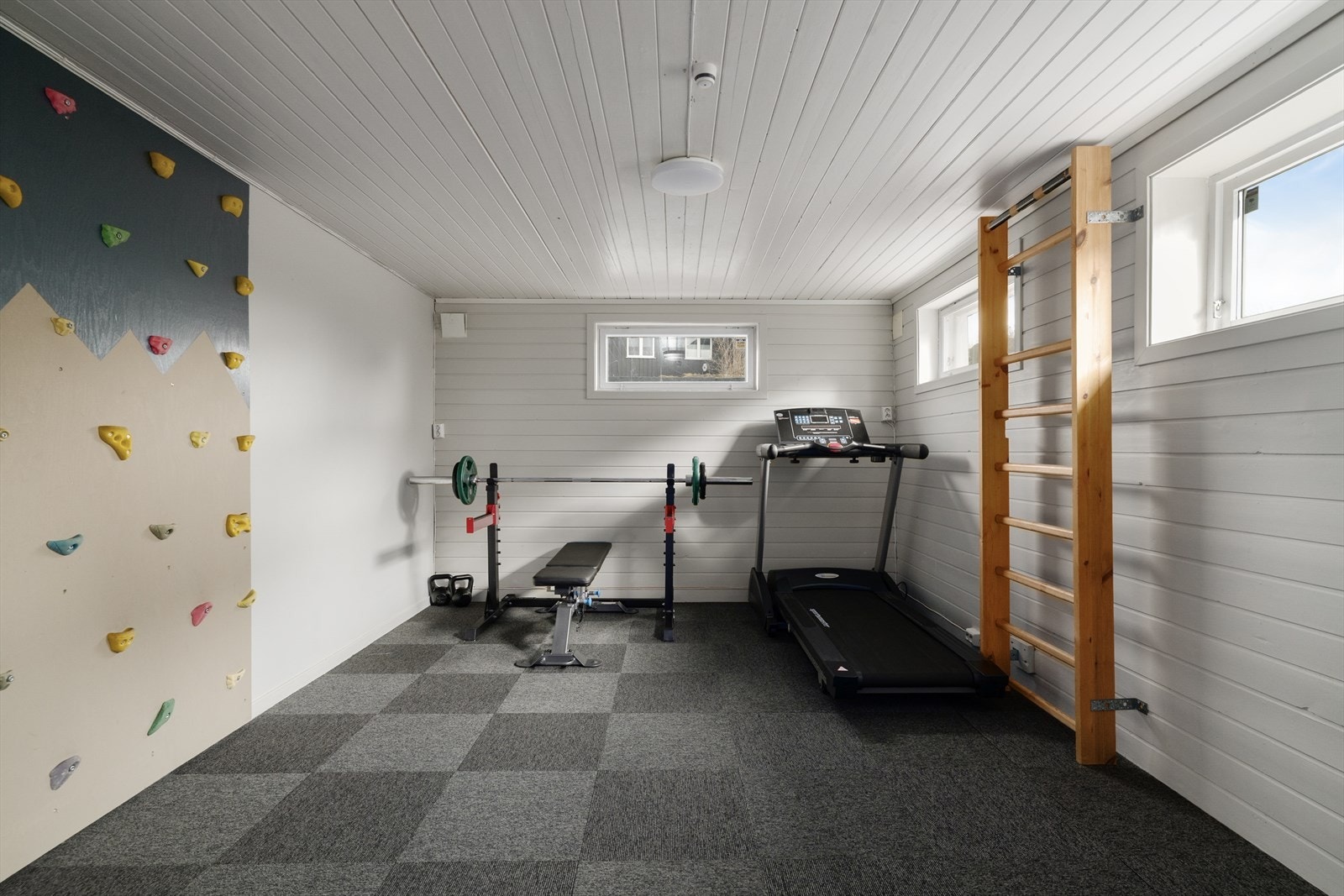 Underetasjen inneholder for øvrig trimrom, walk-in closet, teknisk rom og bod. I underetasjen er det også en egen, separat utleiedel med egen inngang. Galleribilde