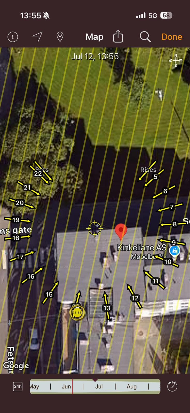 Solkart fra solapp. Galleribilde