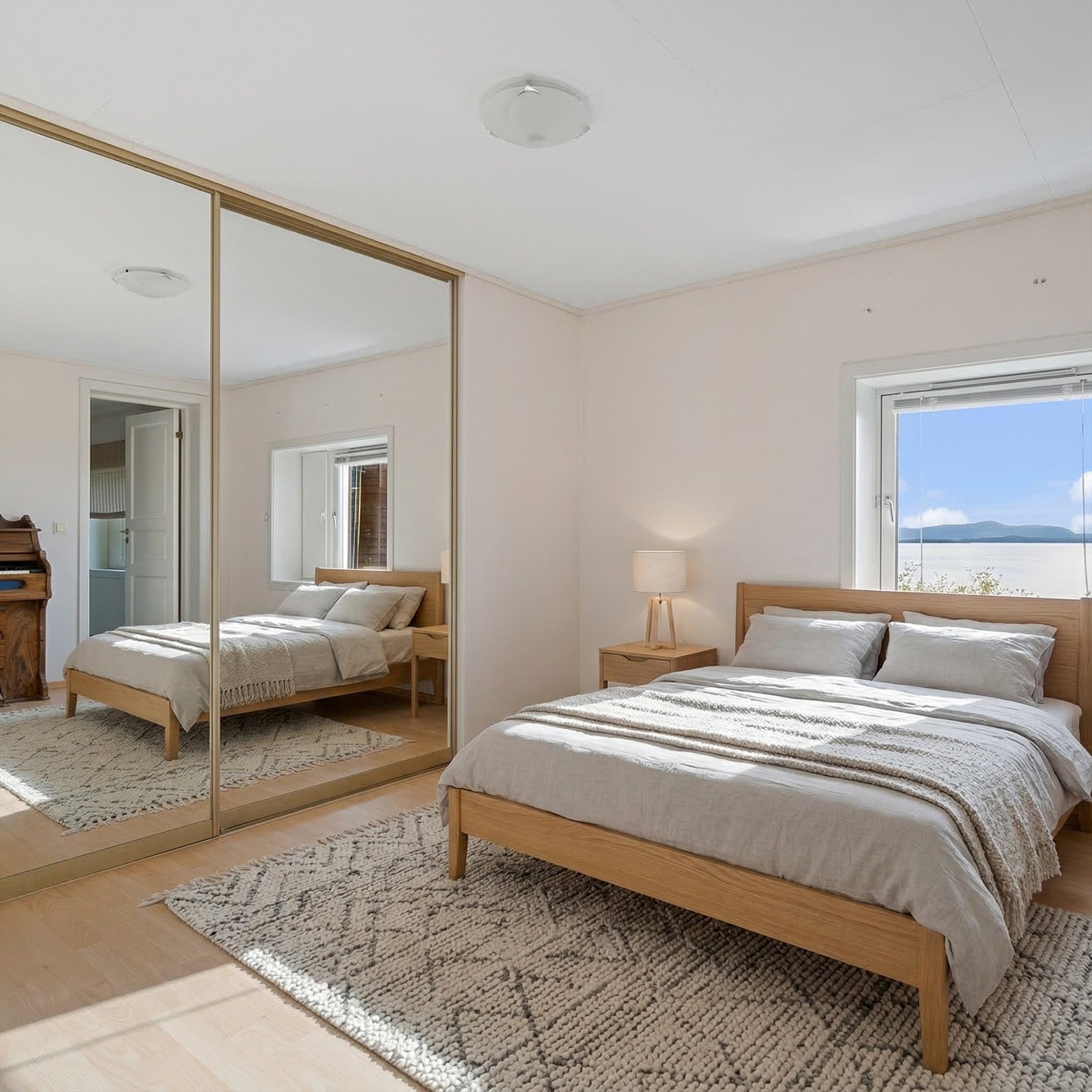 Hovedsoverom på 14 m² med inntegrert garderobeskap. Galleribilde