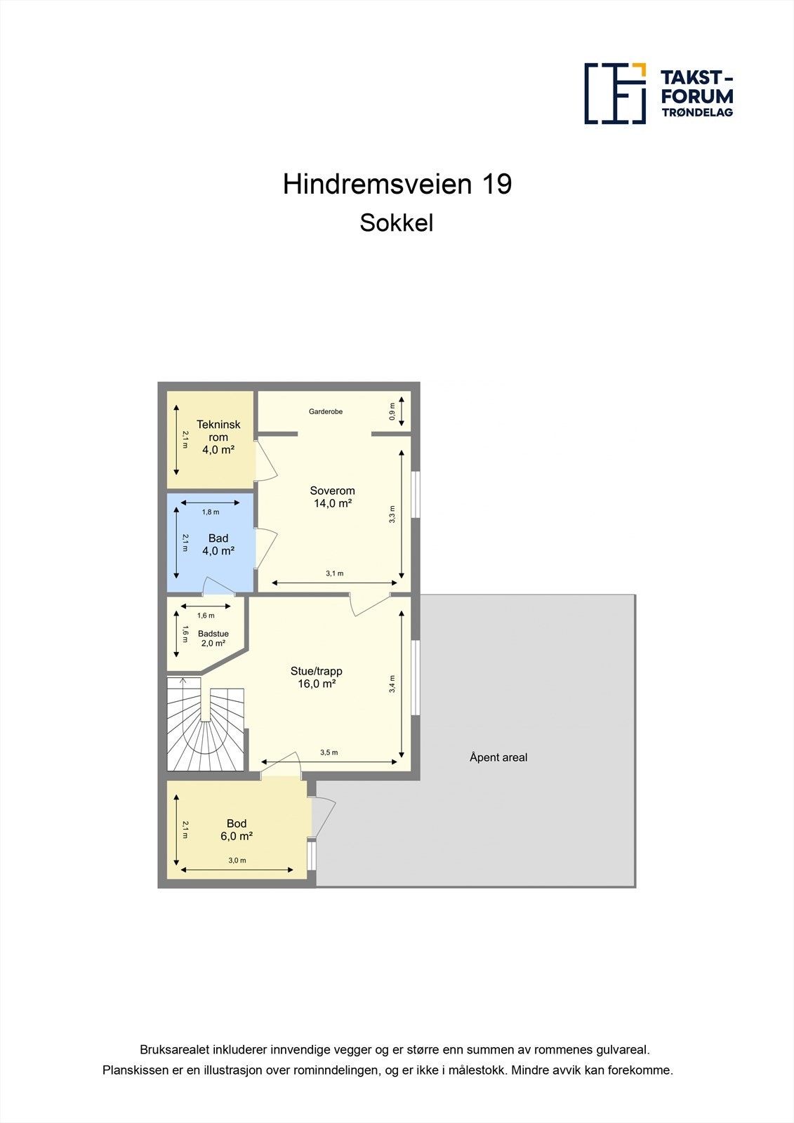 Planskisse sokkel. Galleribilde