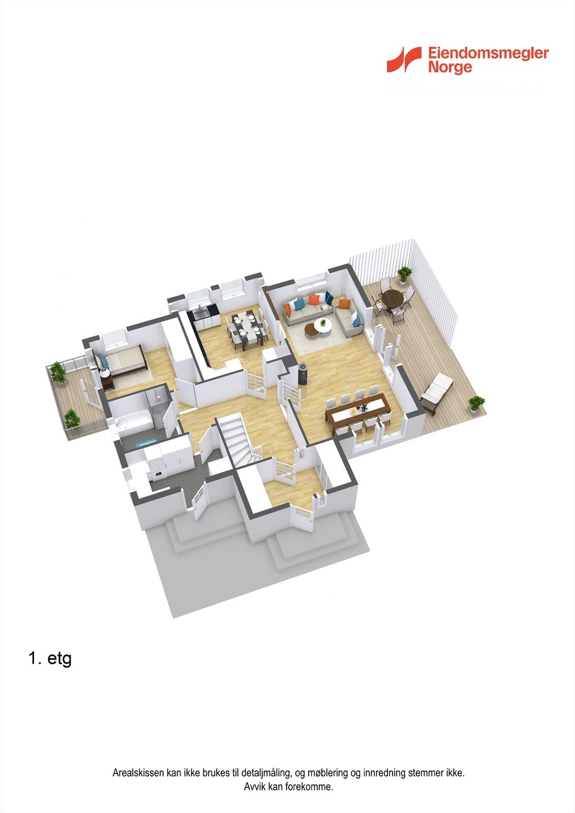3D planteikning 1.etasje Galleribilde