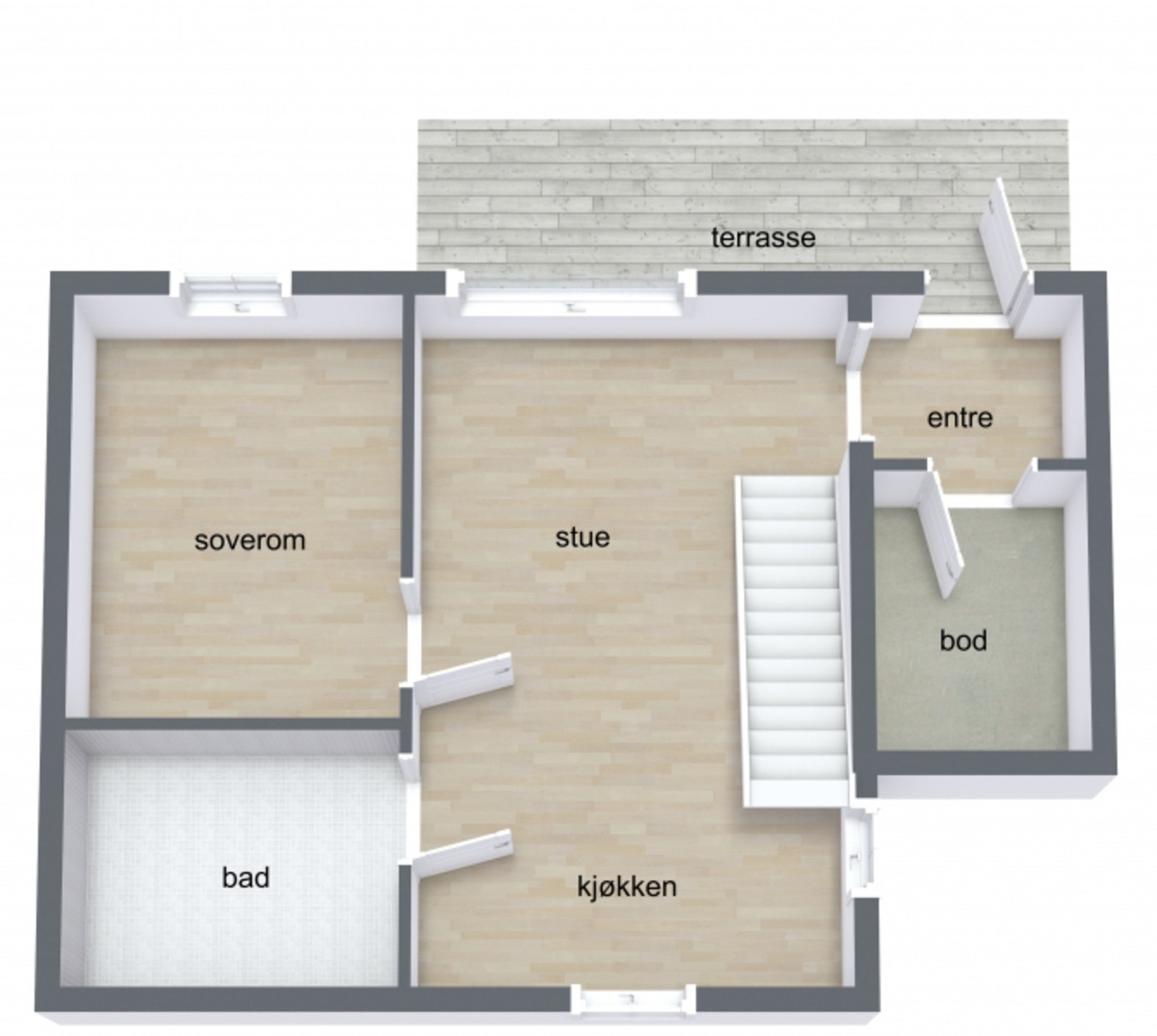 Plantegning 1. etg. Galleribilde