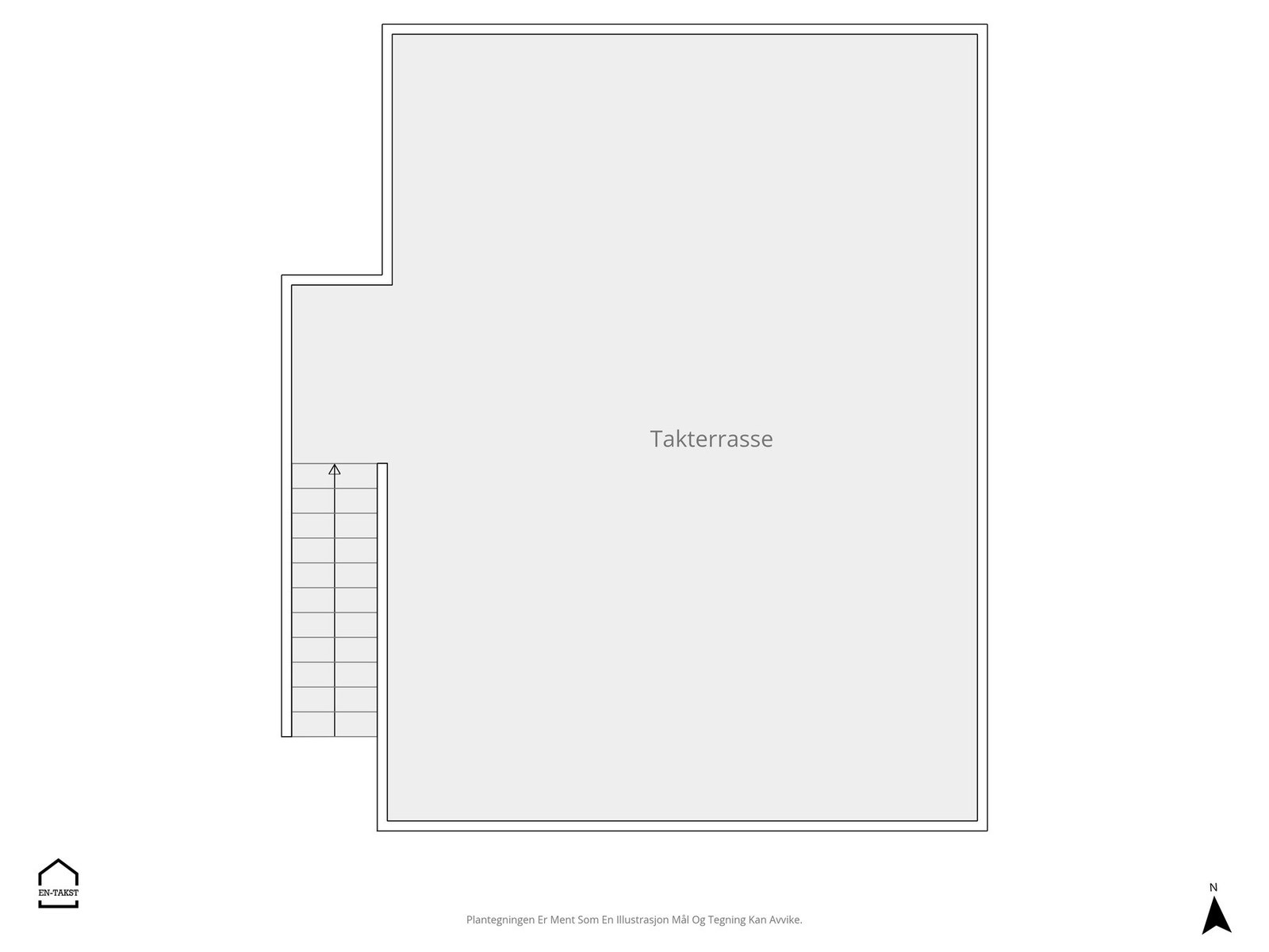 Planskisse takterrasse. Galleribilde