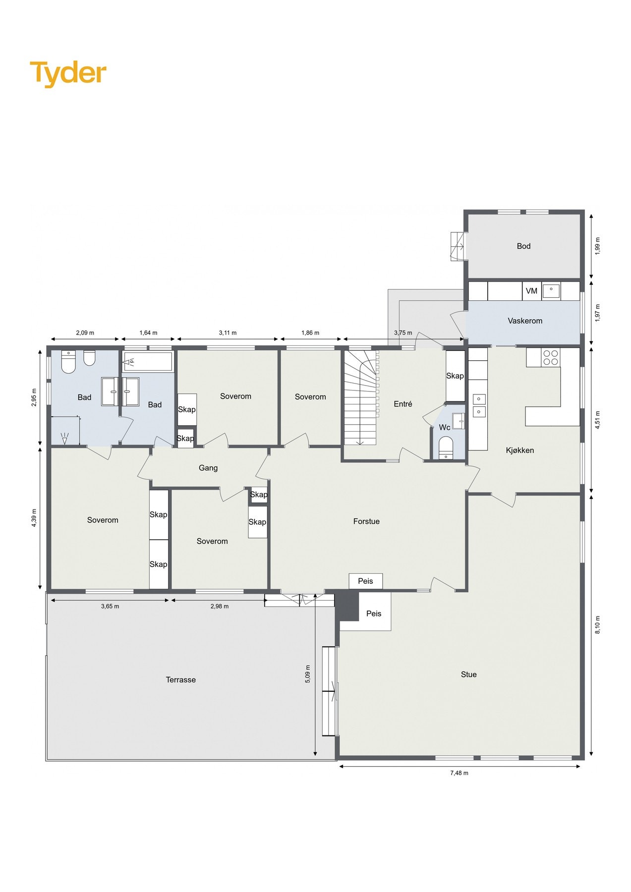 Plantegning - 1. etasje. Galleribilde