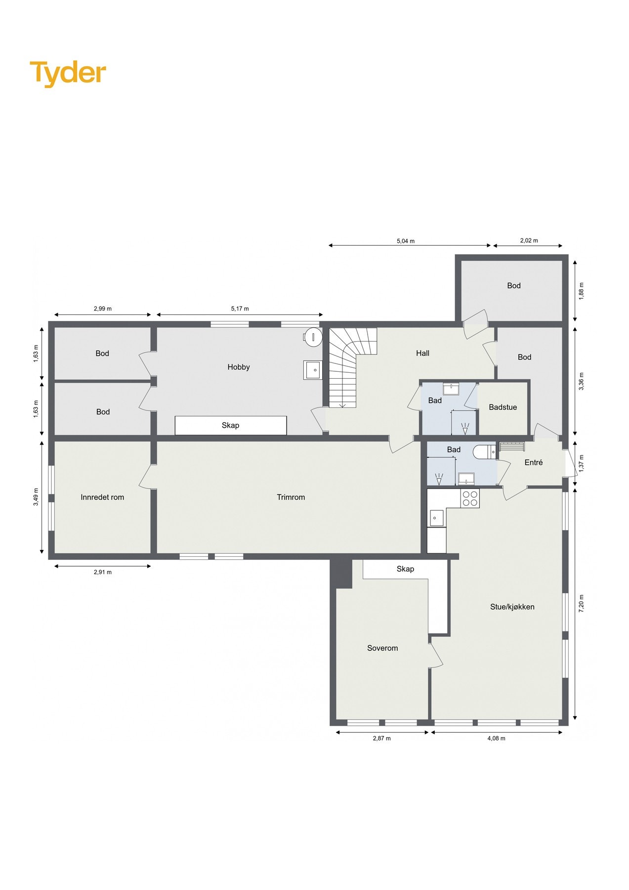 Plantegning - underetasje. Galleribilde