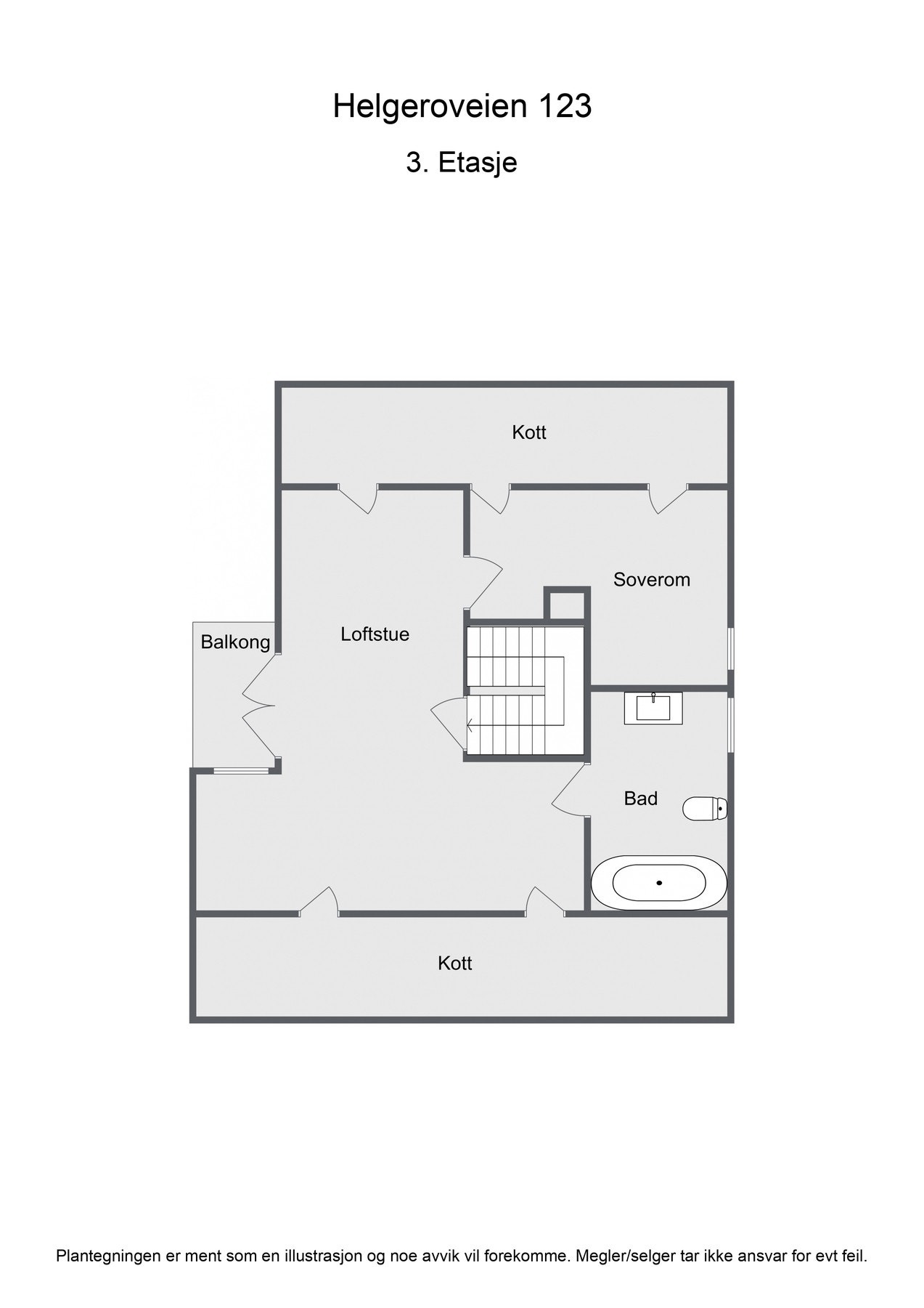 Plantegning av 3. etasje Galleribilde