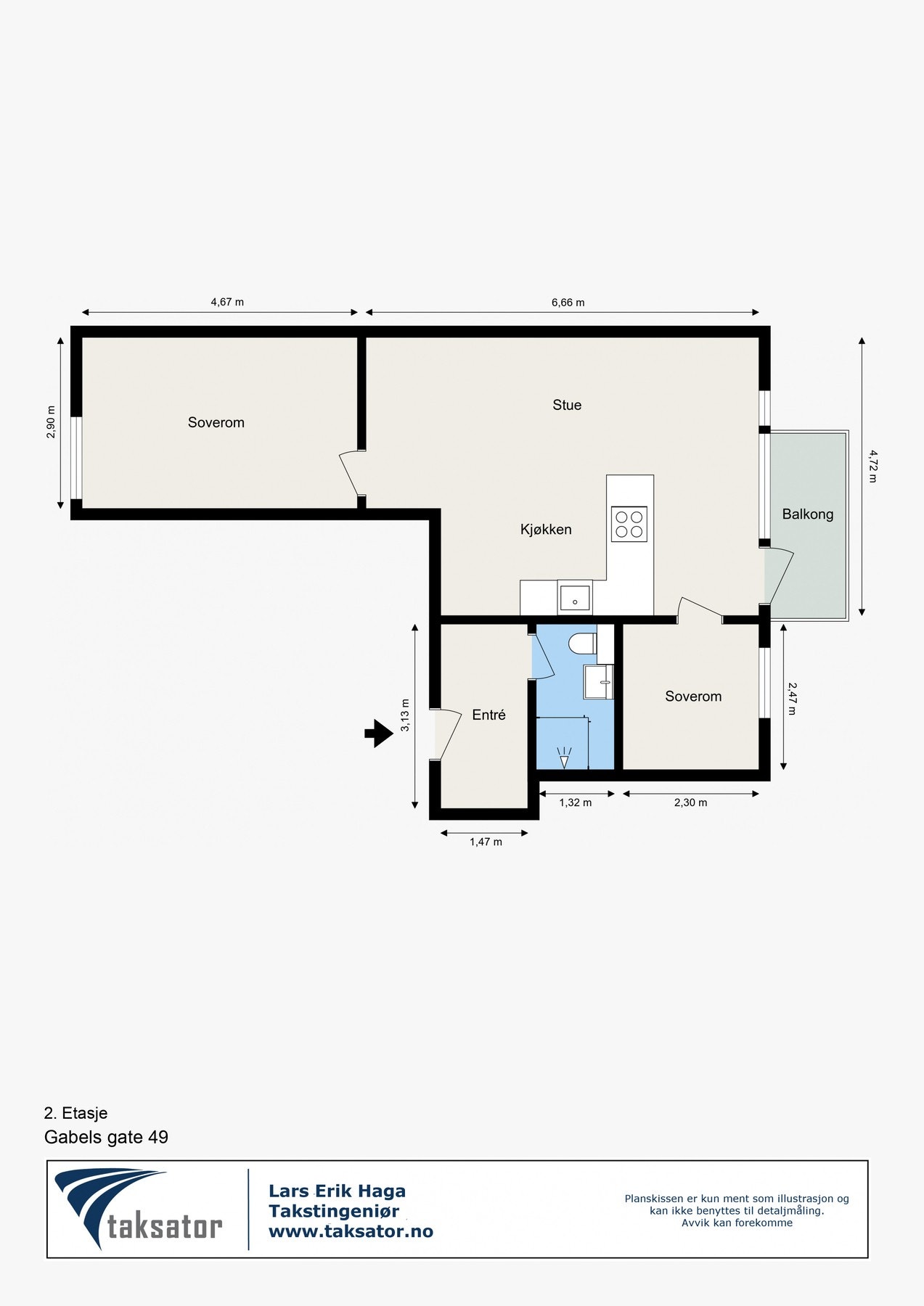 Plantegning - 2. etasje med heisadkomst. Galleribilde