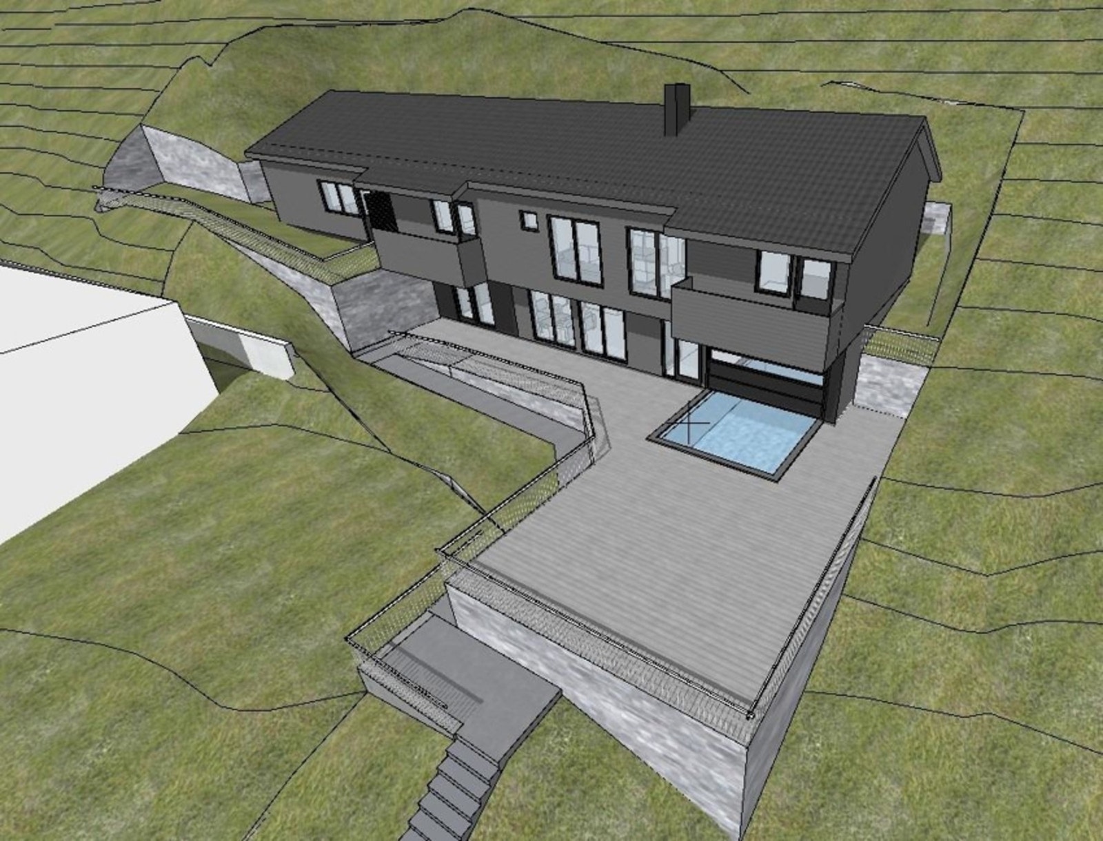 Rammetillatelse for enebolig på 289 kvm. med basseng Galleribilde