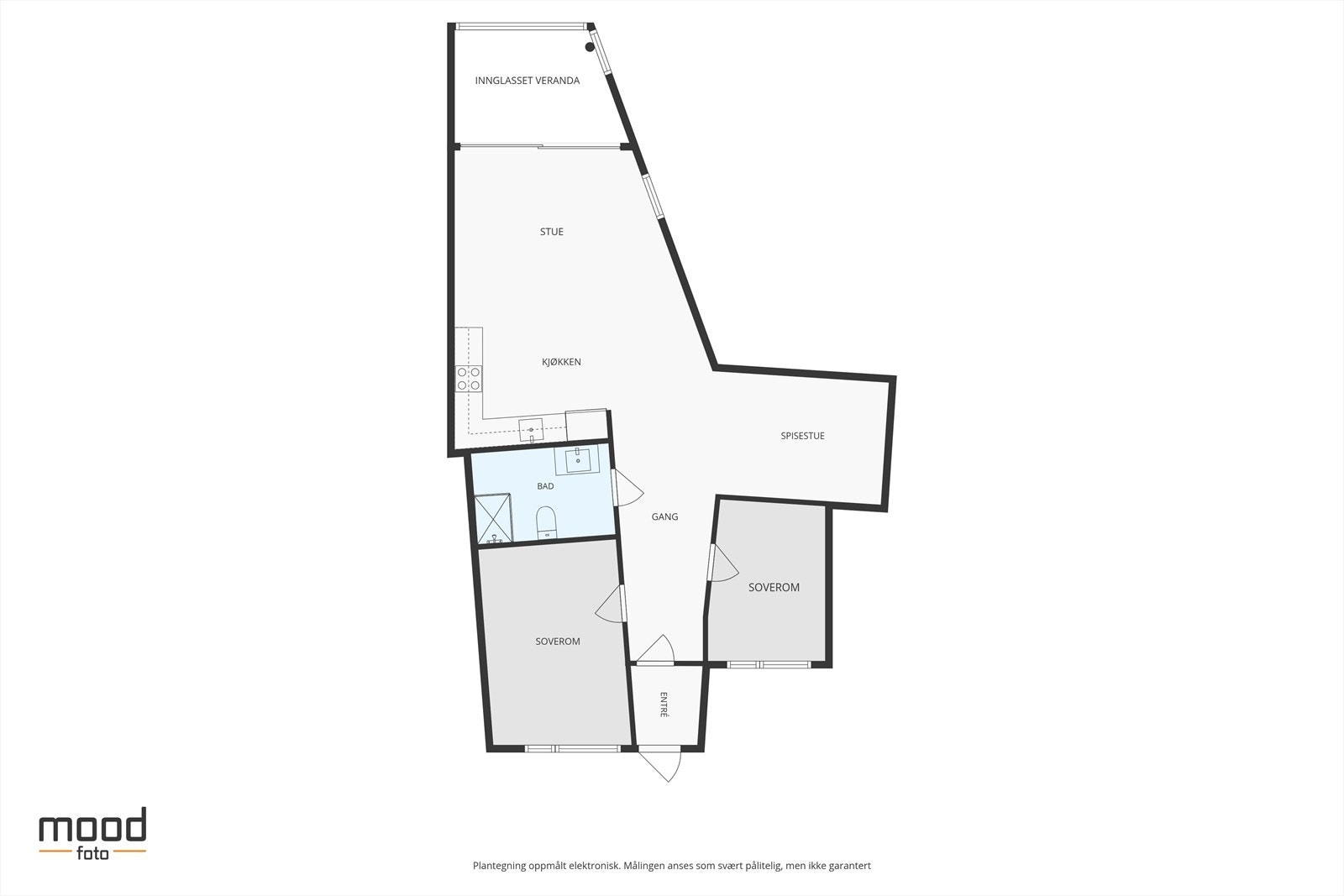 Plantegning | Seksjonen befinner seg i byggets nest øverste etasje (6.etg) | Trappefri adkomst via heis Galleribilde
