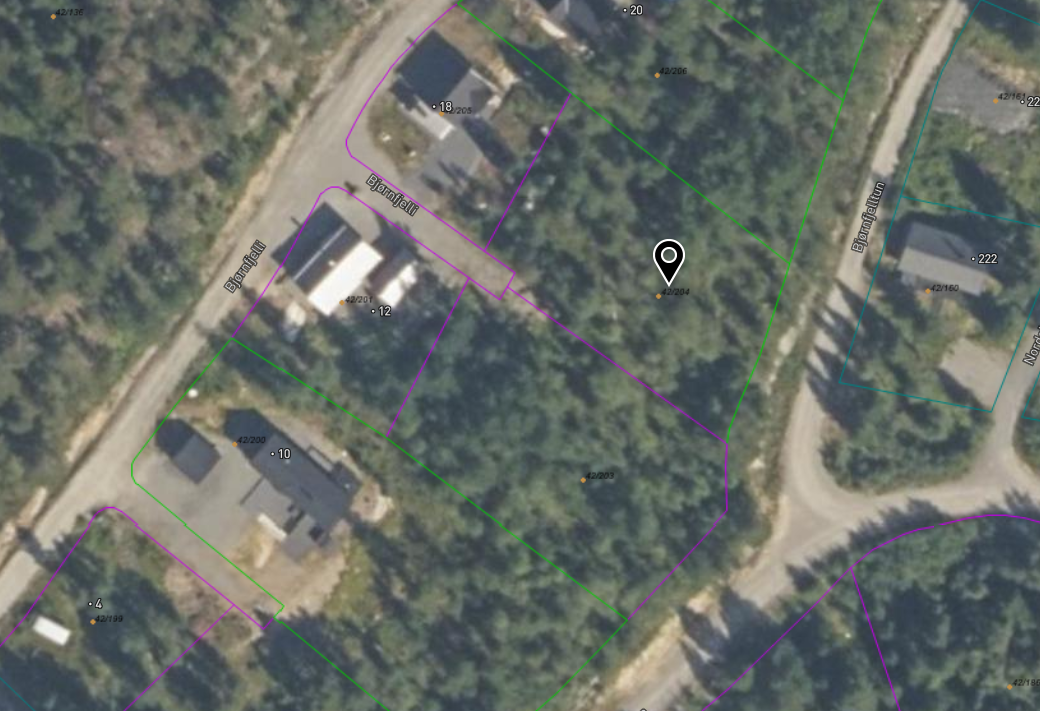 Kartet viser en strategisk plassering i et attraktivt hytteområde. Galleribilde