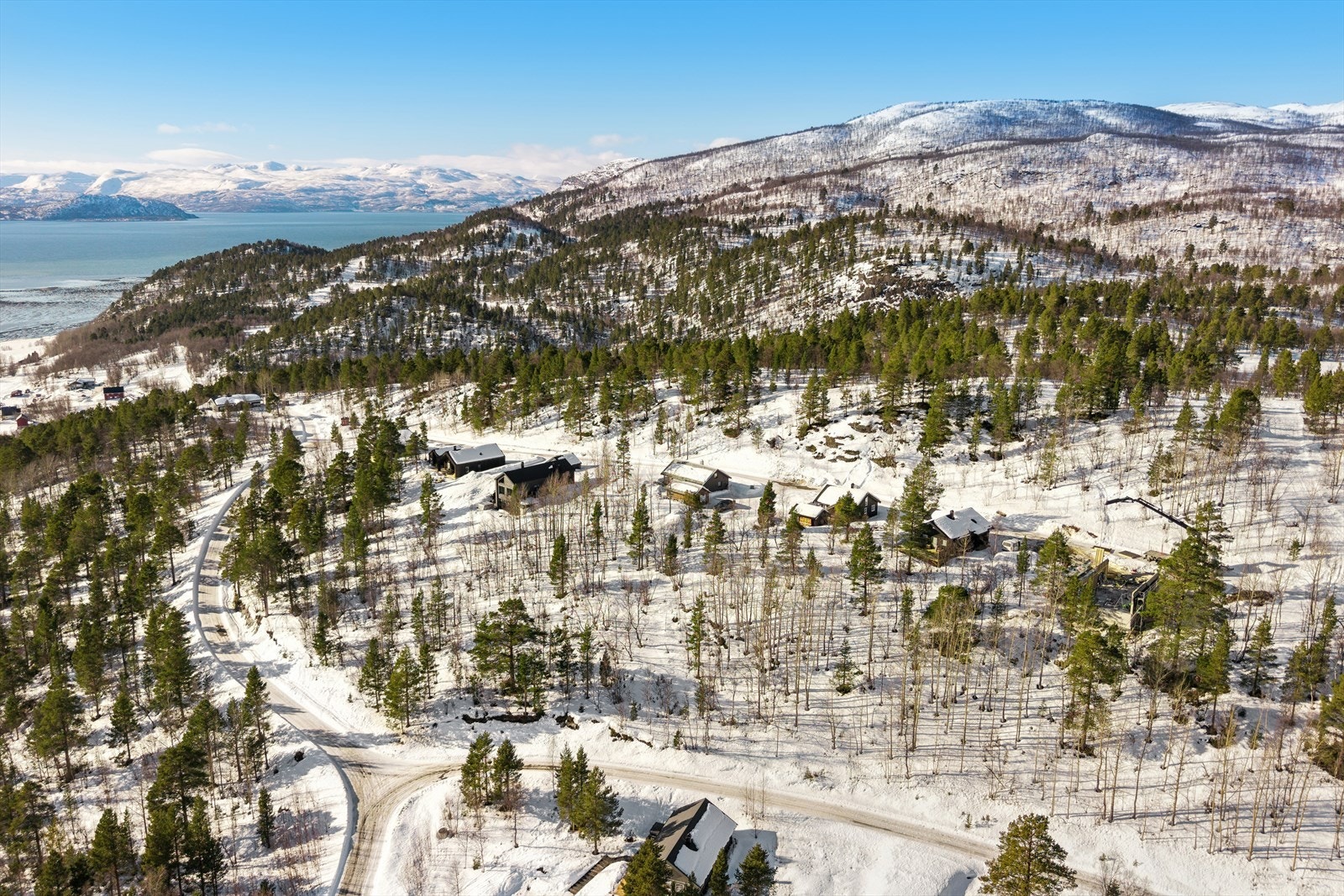 Hyttefeltet er godt planlagt med veier som gir enkel adkomst året rundt. Galleribilde