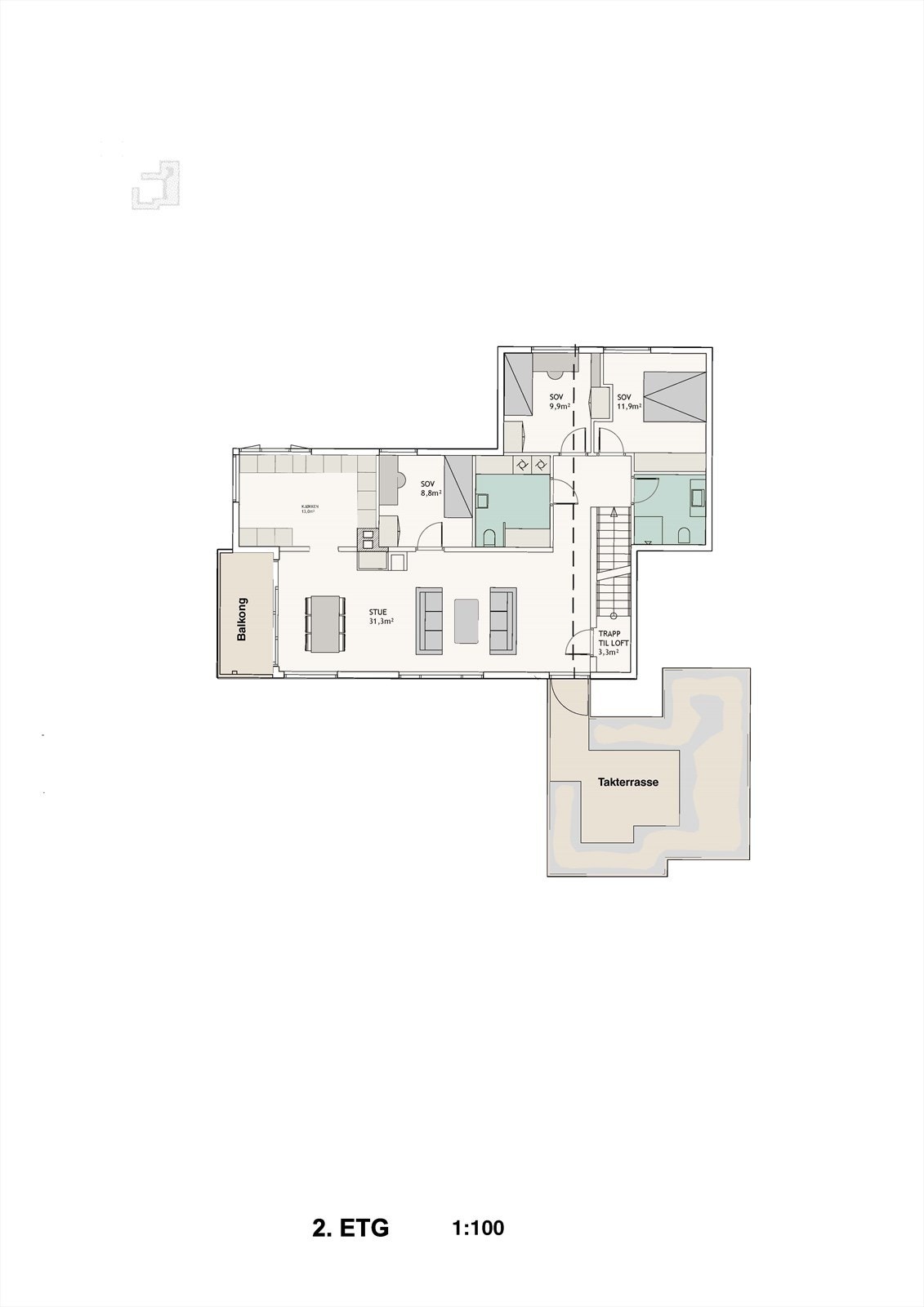 Planskisse 2. etasje Galleribilde